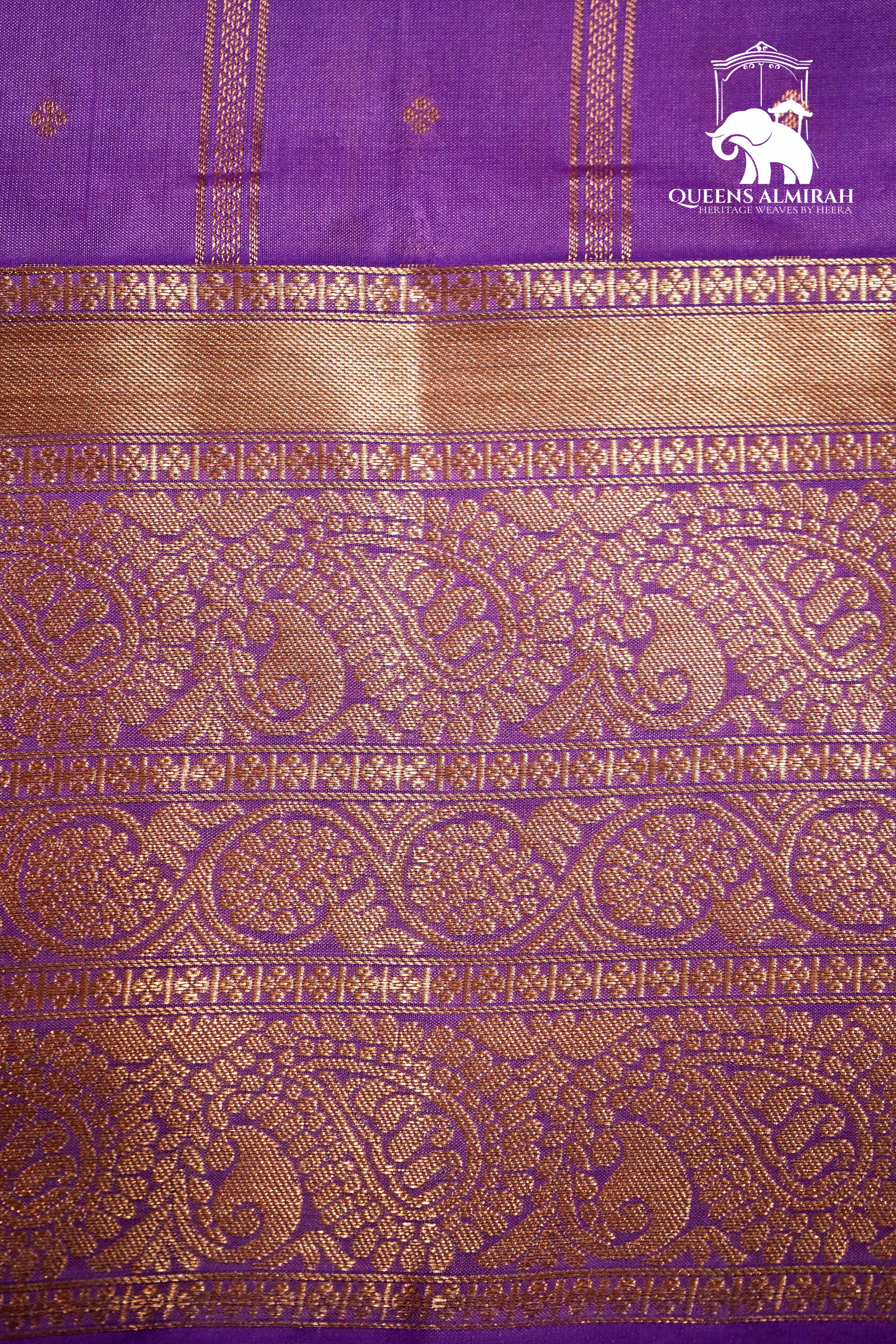 HEATHER PURPLE WITYH WOVEN BORDER SOFT SILK SAREE - Queens Jewel Emporium