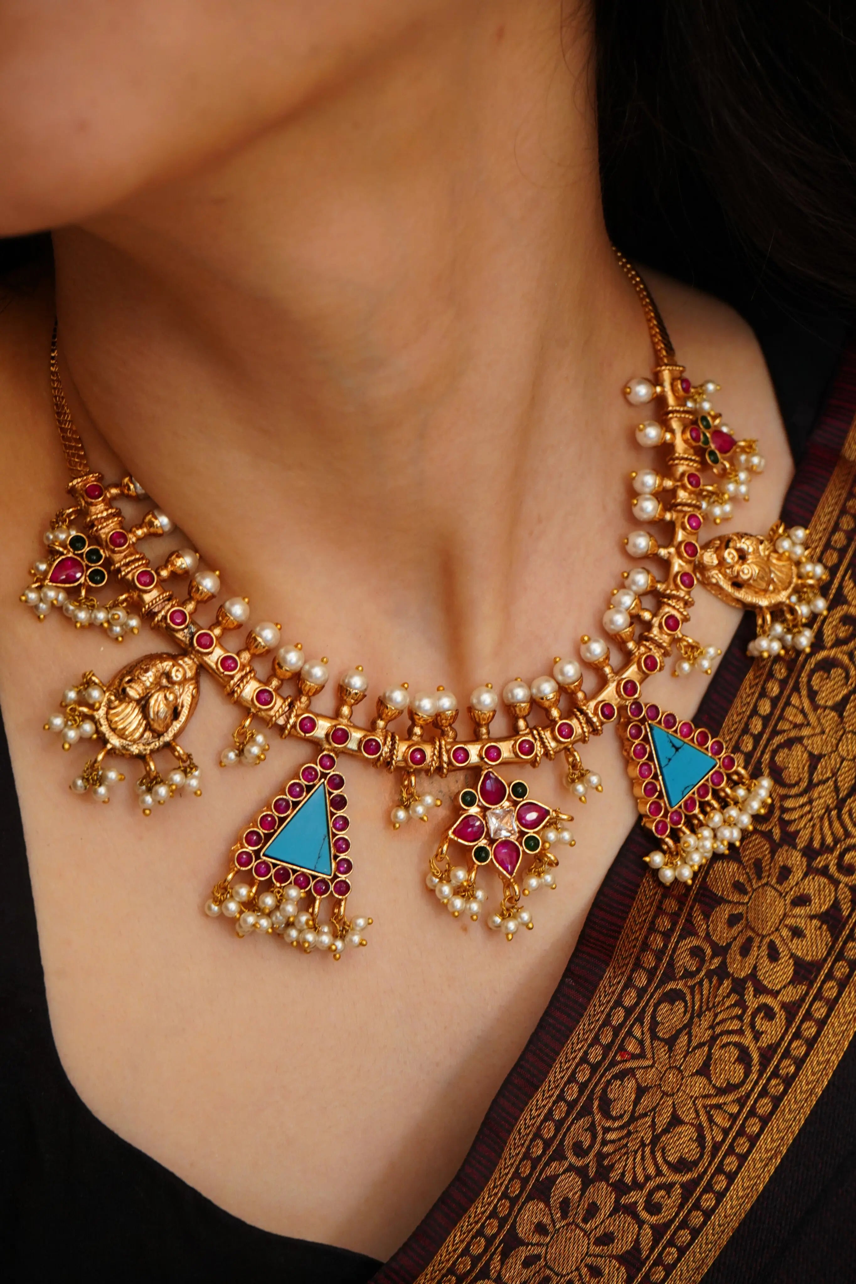 HEMAVATHI GUTTA PUSALU NECKLACE - Queens Jewel Emporium