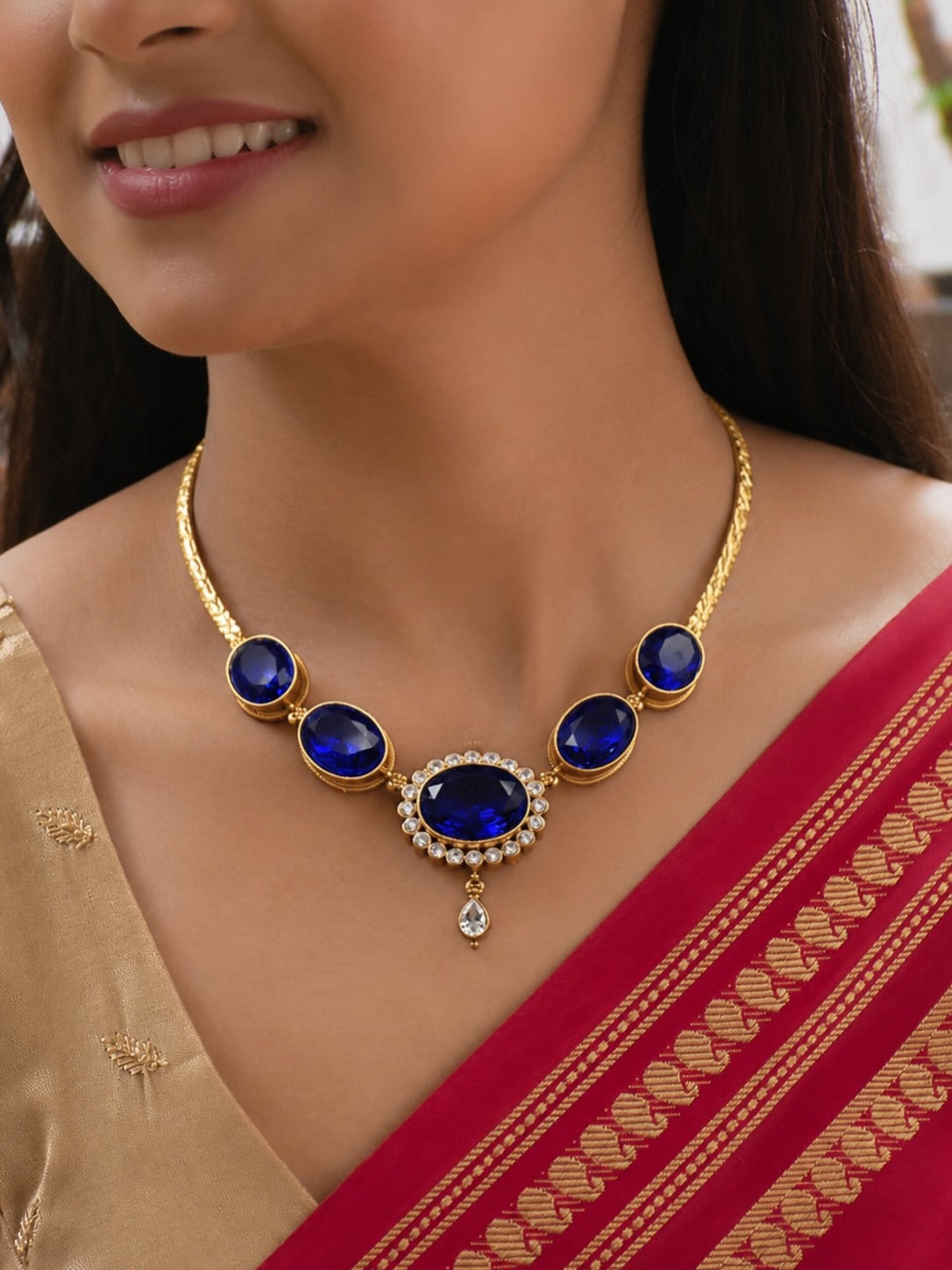 Chamundi Devi Necklace - Blue