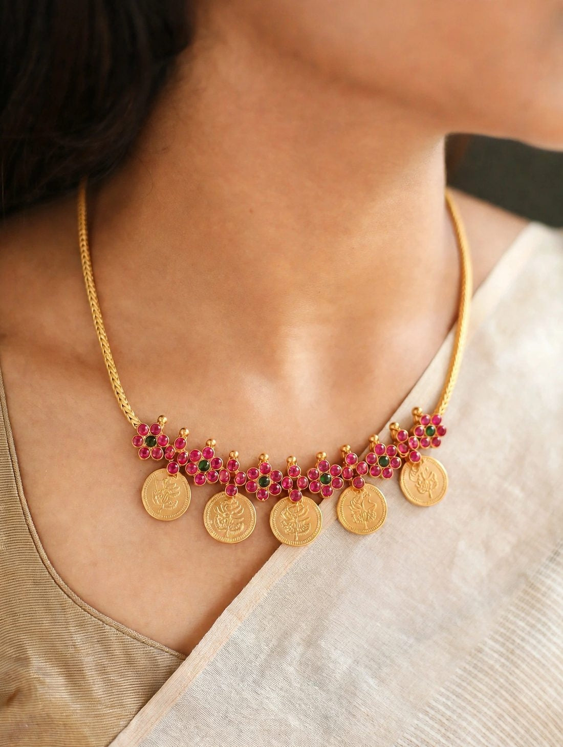 Alankara Rose Kasu Necklace