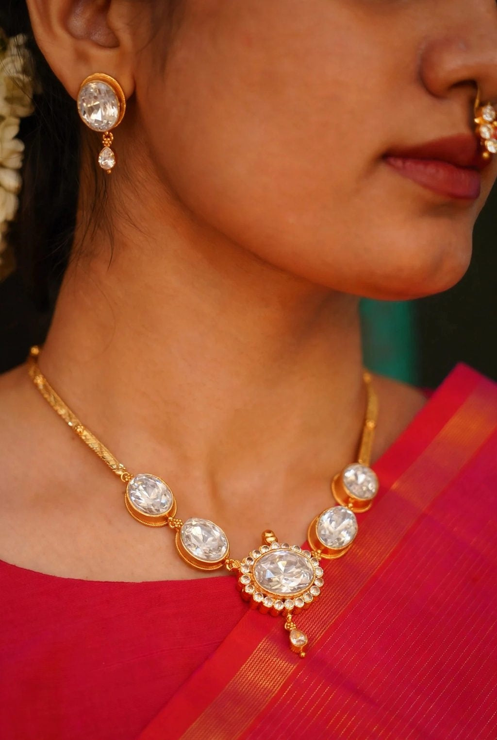 Chamundi Devi Necklace - White