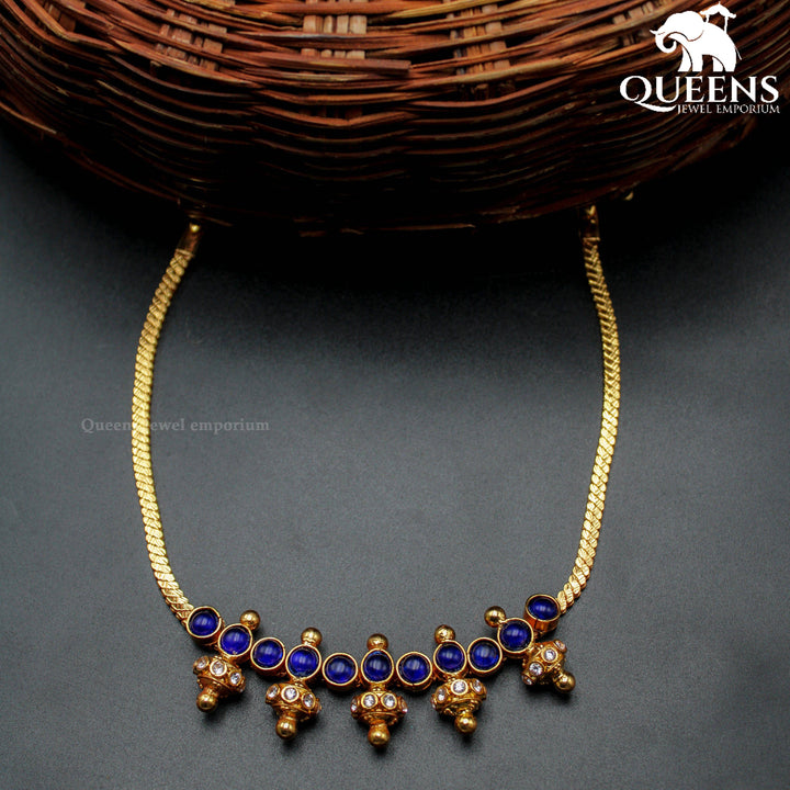 MATHANGI NECKLACE BLUE - Queens Jewel Emporium