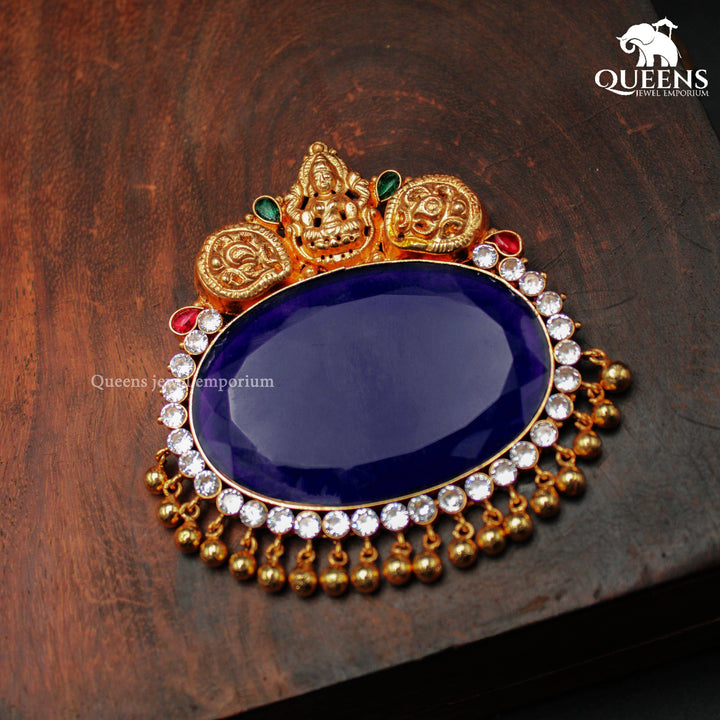 SUBHAMANJARI PENDANT ( BLUE ONYX) - Queens Jewel Emporium