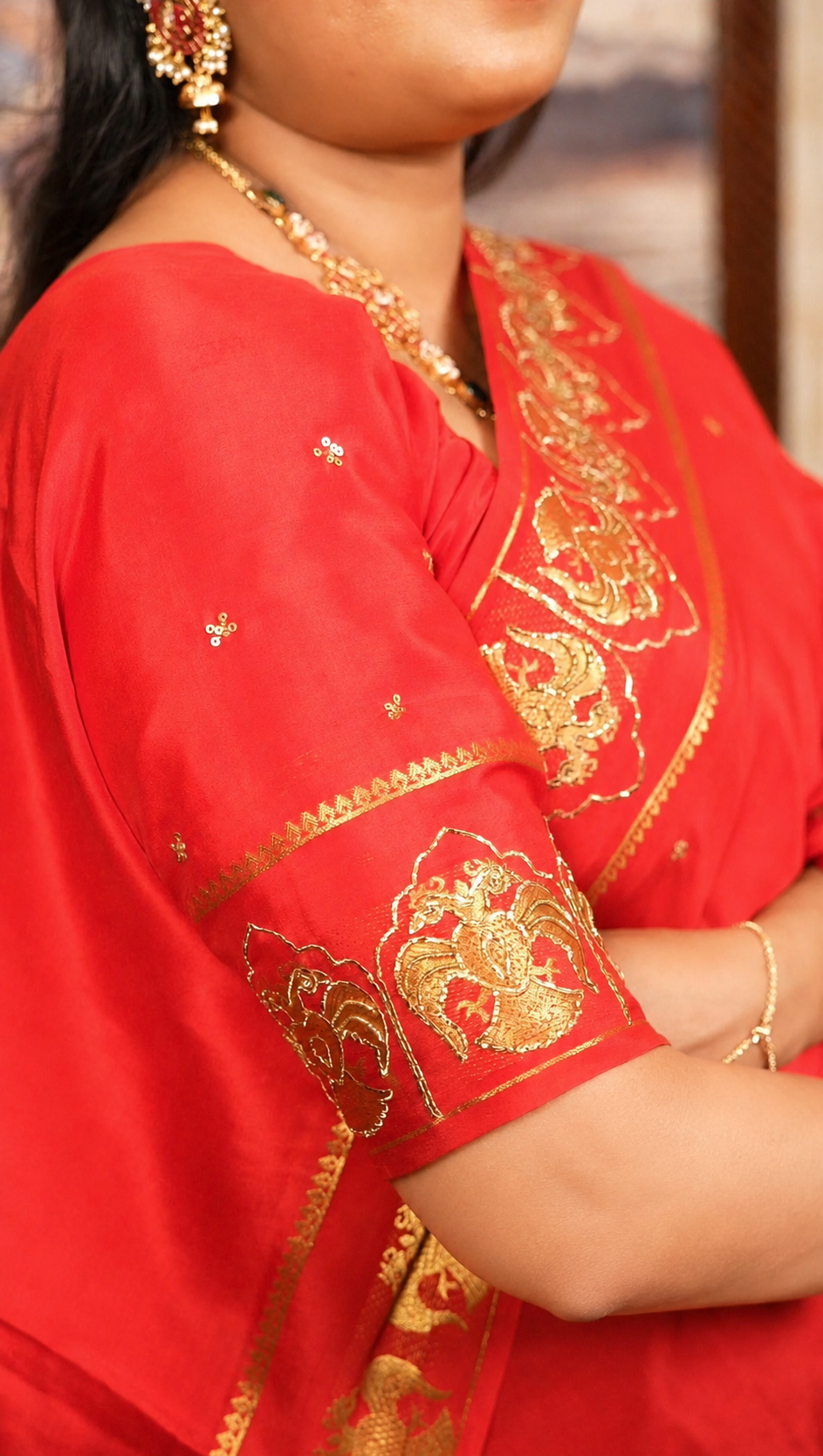 Red Designer Pure Mysore Silk Saree