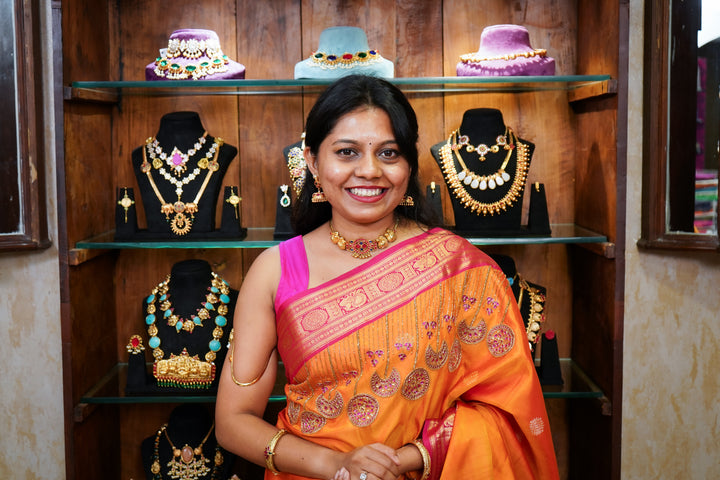 MANGO YELLOW WITH BERRY PINK SOFT SILK SAREE - Queens Jewel Emporium