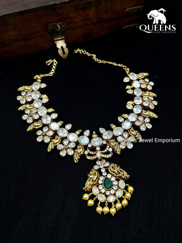NAATHINI ZIRCON NECKLACE - Queens Jewel Emporium