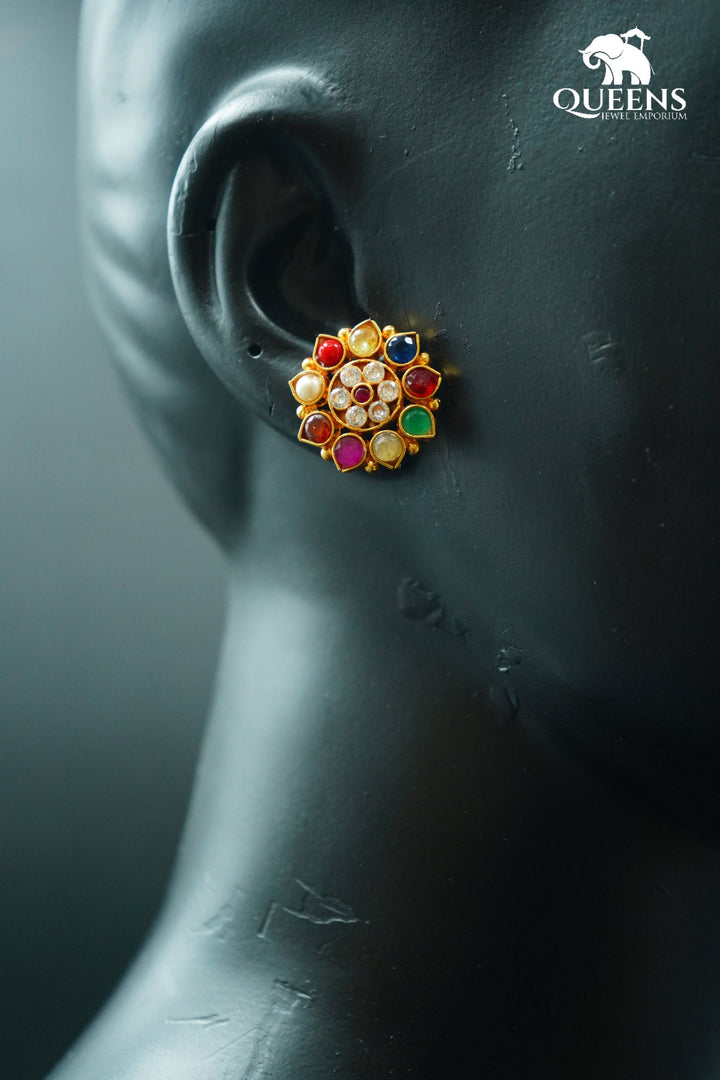 SINDHYA NAVARATNA EARRINGS - Queens Jewel Emporium
