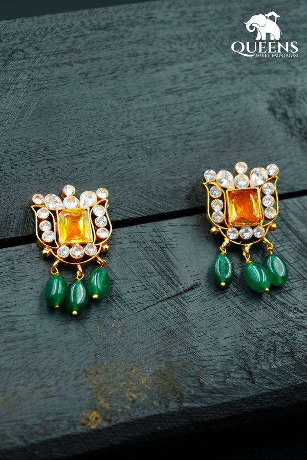 ANUKRITHI ZIRCON EARRINGS - Queens Jewel Emporium