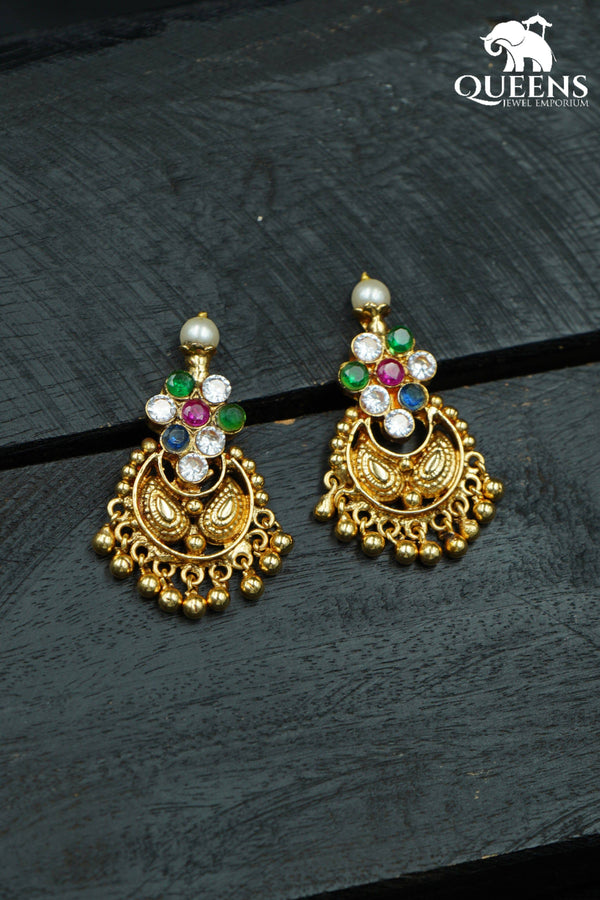 SIMPLE CHANDBALI - MULTI STONES - Queens Jewel Emporium