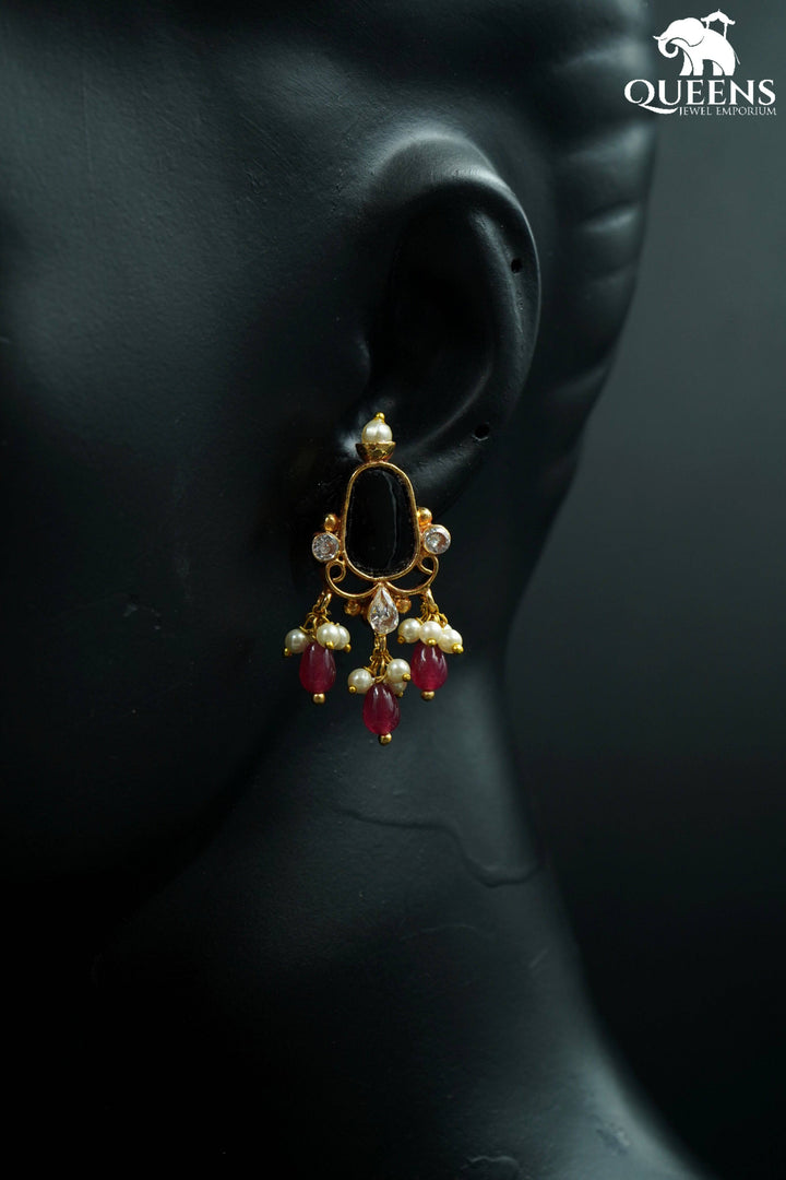 THIYA PEARL EARRINGS - BLACK - Queens Jewel Emporium