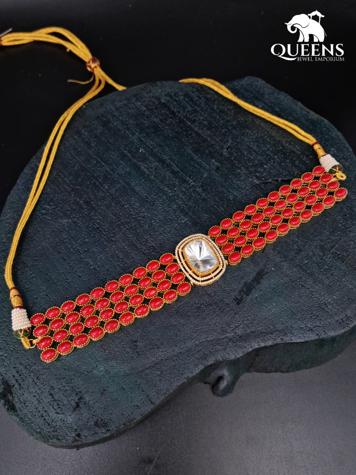 YUTHIKA CORAL CHOKER - Queens Jewel Emporium