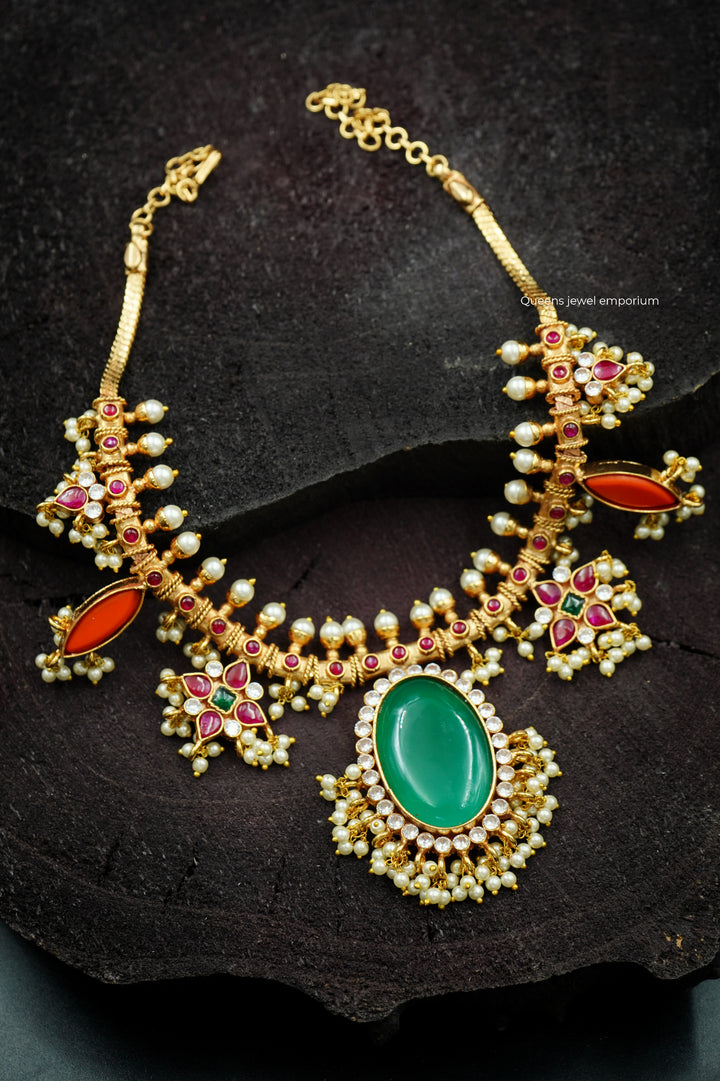 MOUKTIKA GUTTA PUSALU NECKLACE - Queens Jewel Emporium