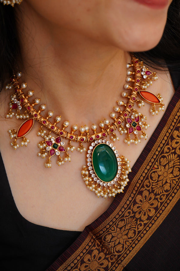 MOUKTIKA GUTTA PUSALU NECKLACE - Queens Jewel Emporium