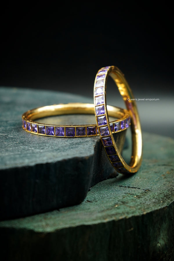 AVANIKA SATHURA BANGLE - PURPLE - Queens Jewel Emporium