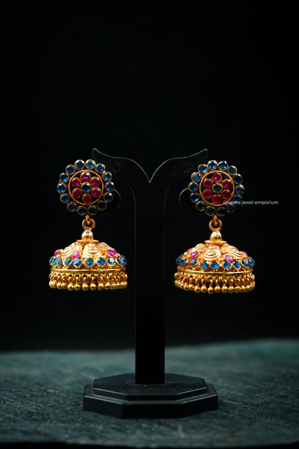 RAADHIYA ZIRCON JHUMKAS - Queens Jewel Emporium