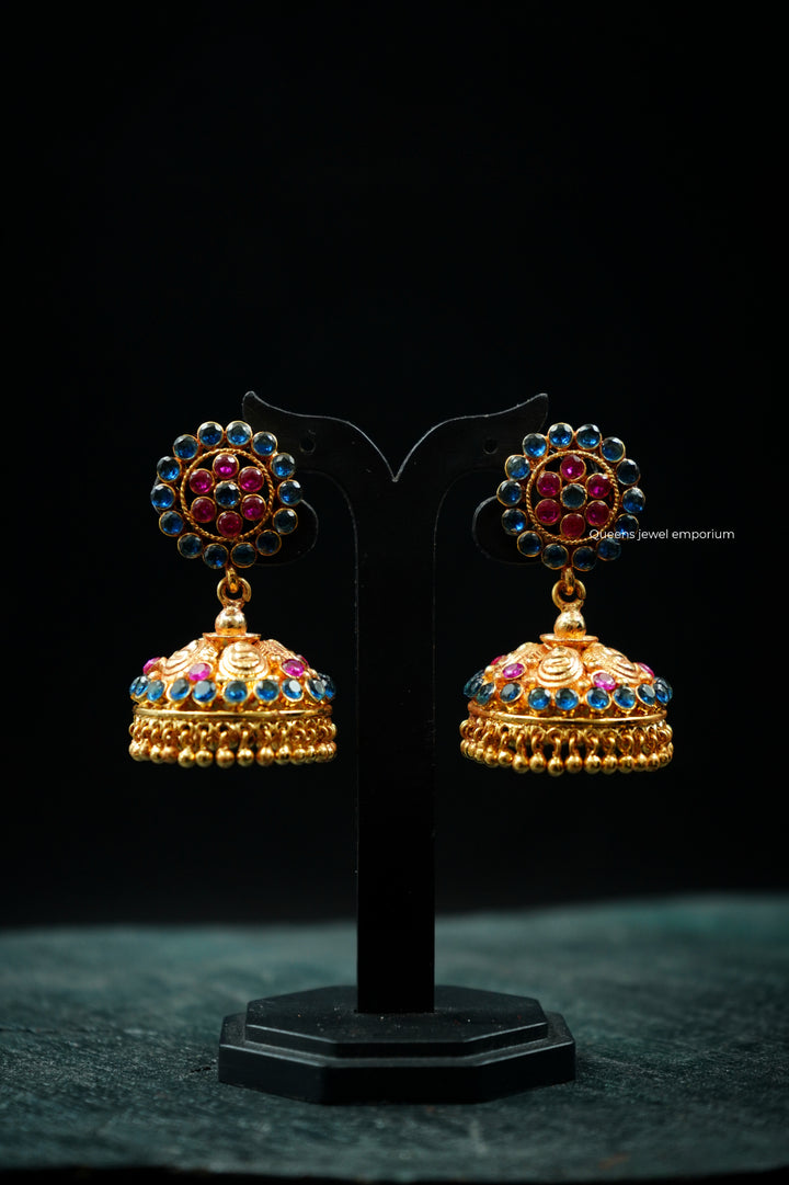 RAADHIYA ZIRCON JHUMKAS - Queens Jewel Emporium