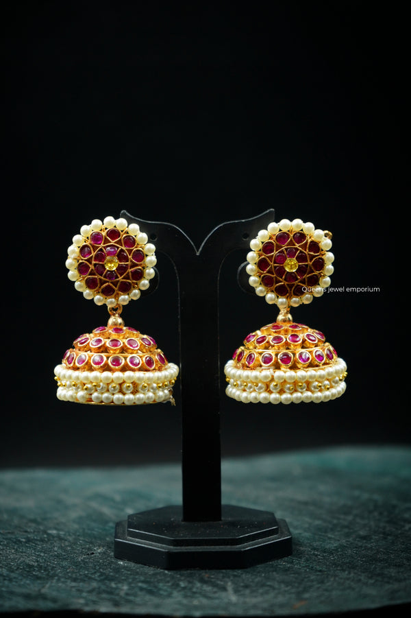 THARNI KEMP JHUMKA - Queens Jewel Emporium