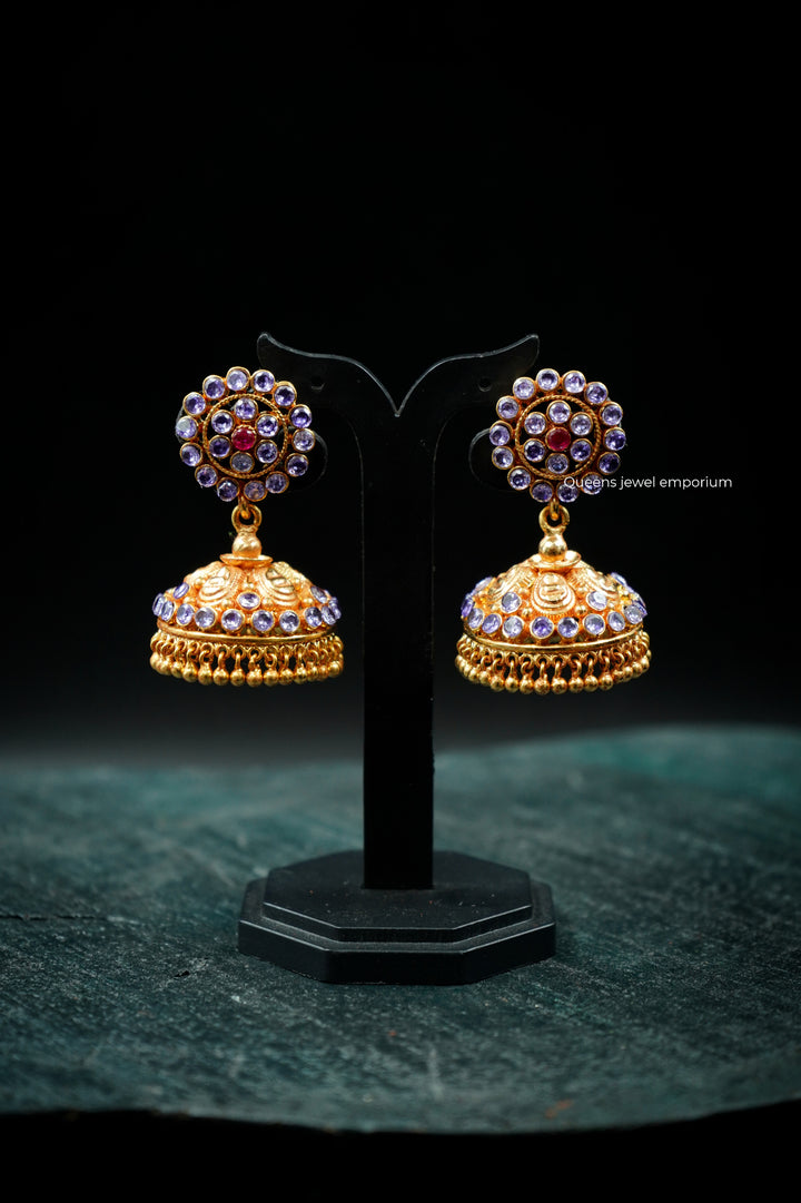 RAADHIYA ZIRCON JHUMKAS - Queens Jewel Emporium
