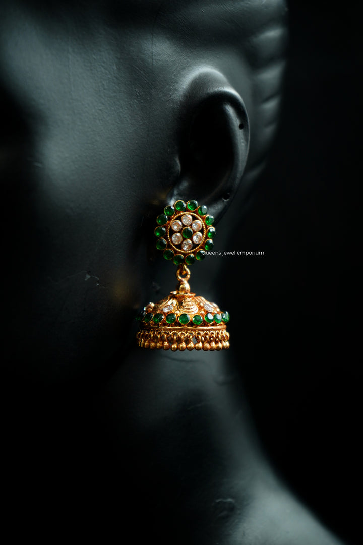 RAADHIYA ZIRCON JHUMKAS - Queens Jewel Emporium