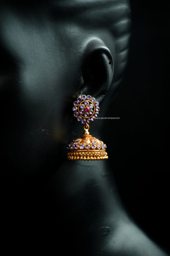 RAADHIYA ZIRCON JHUMKAS - Queens Jewel Emporium
