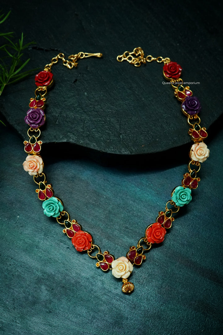 HASINI - ROSE NECKLACE - Queens Jewel Emporium