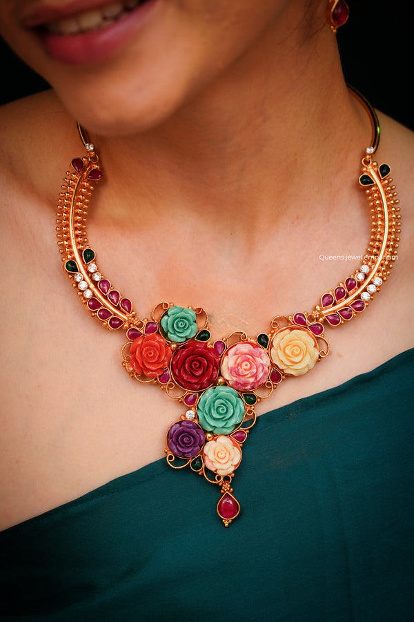MALAR - ROSE NECKLACE - Queens Jewel Emporium