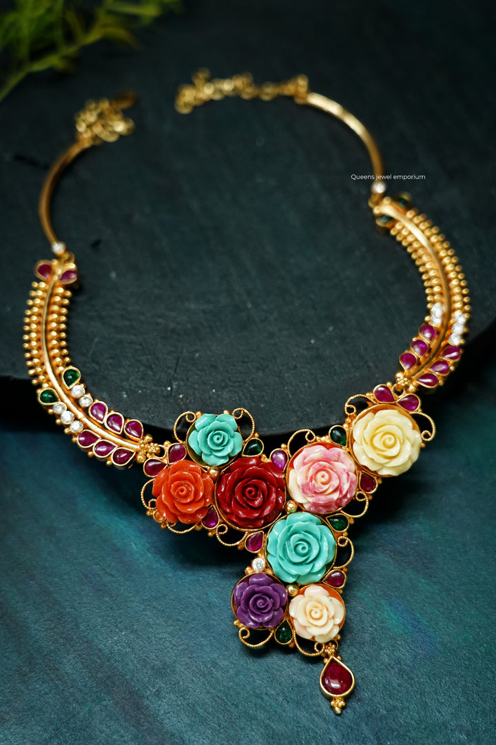 MALAR - ROSE NECKLACE - Queens Jewel Emporium