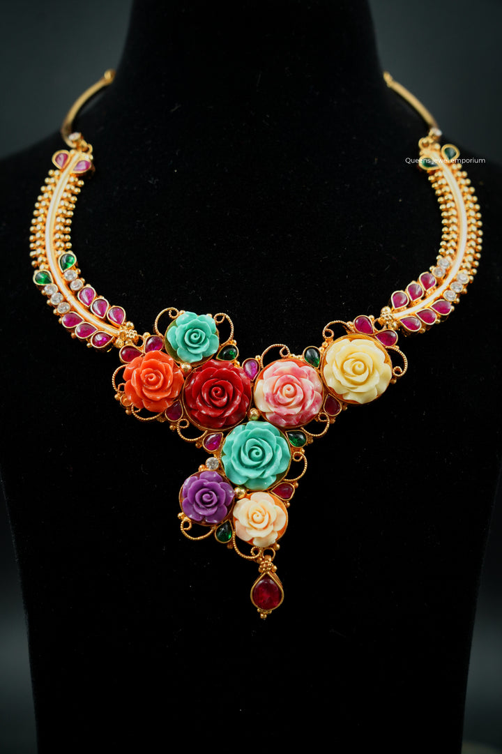 MALAR - ROSE NECKLACE - Queens Jewel Emporium