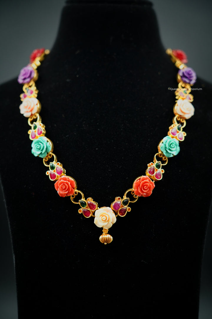 HASINI - ROSE NECKLACE - Queens Jewel Emporium