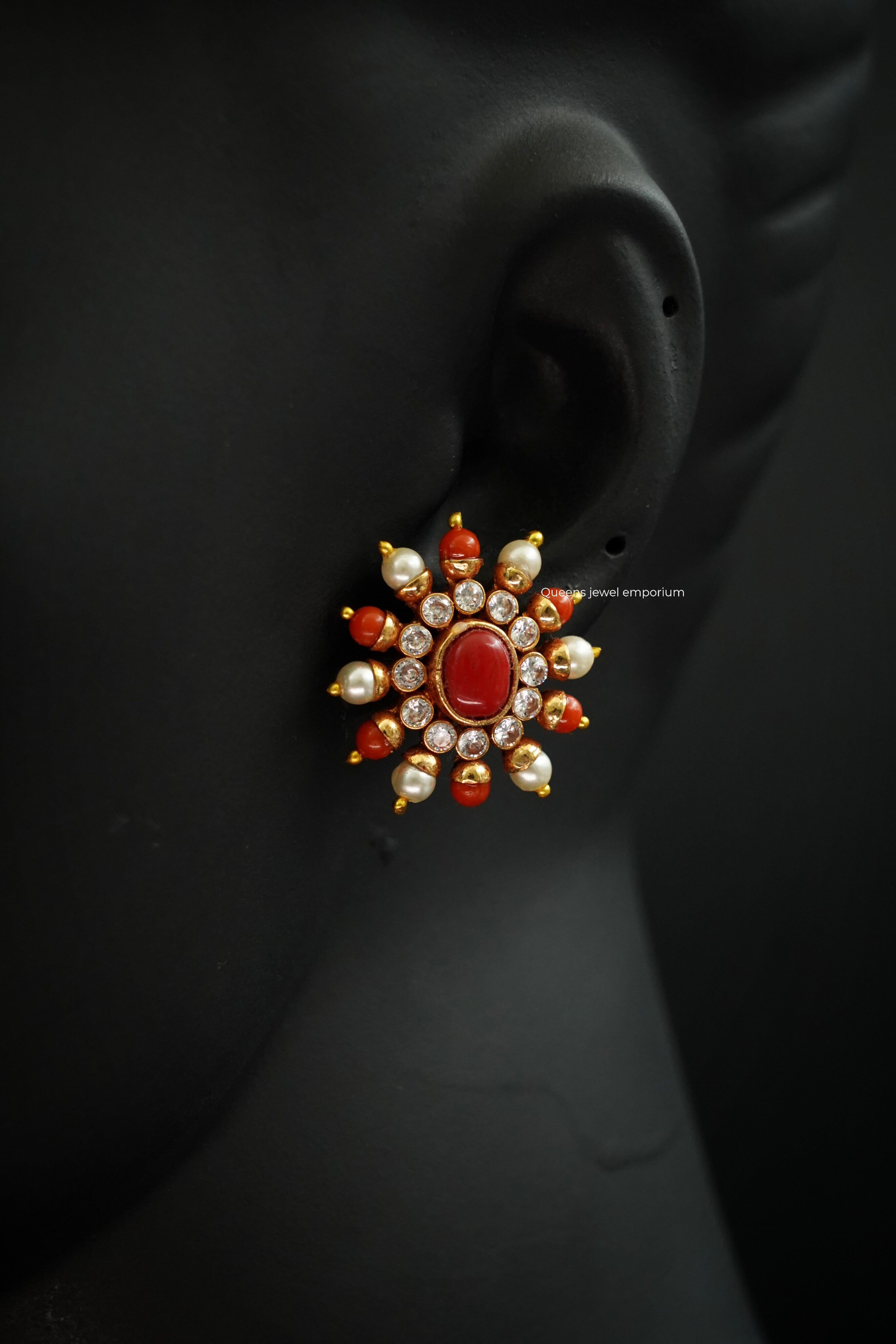 Mahika Coral Stud