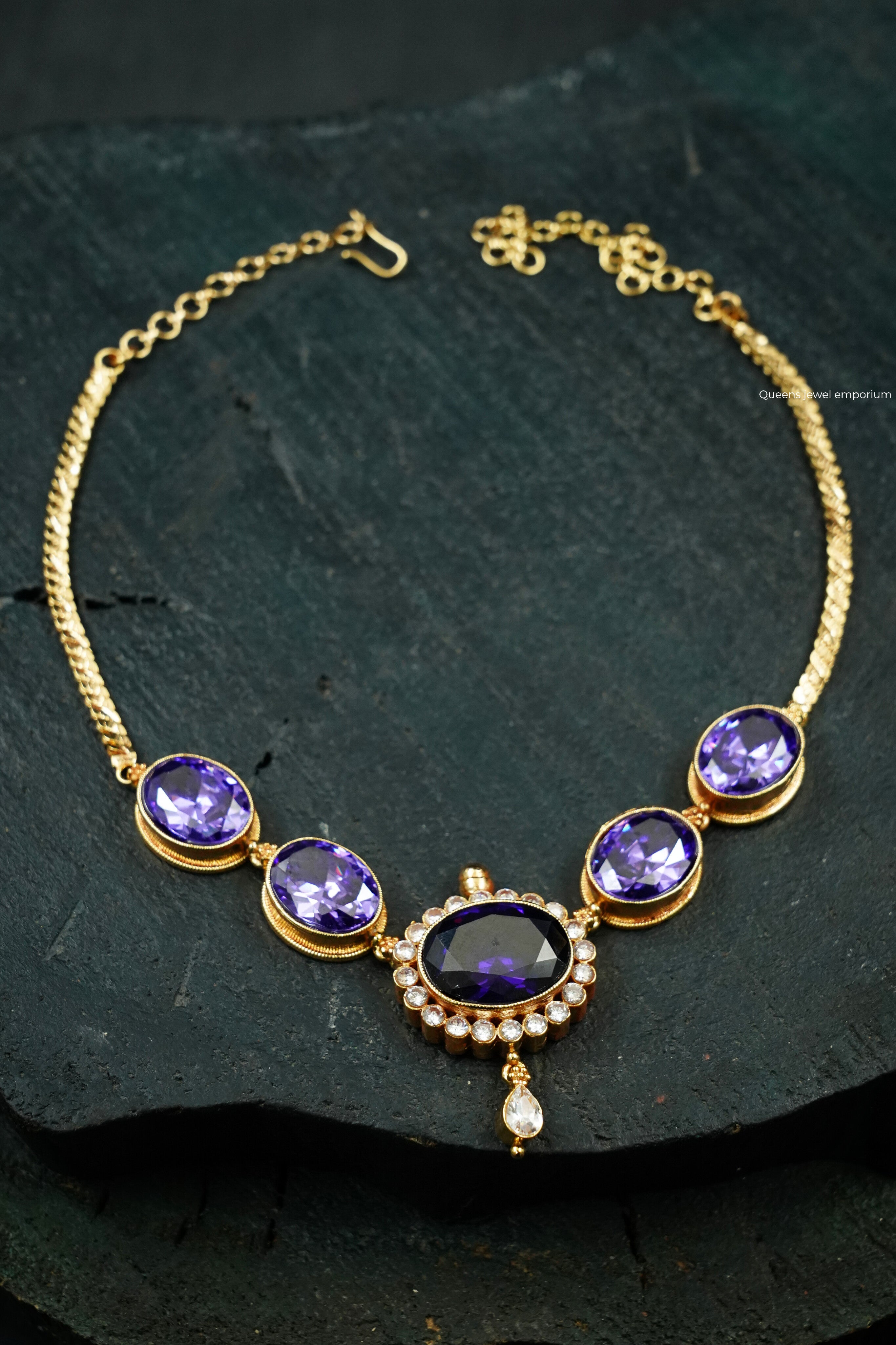 Chamundi Devi Necklace - Purple