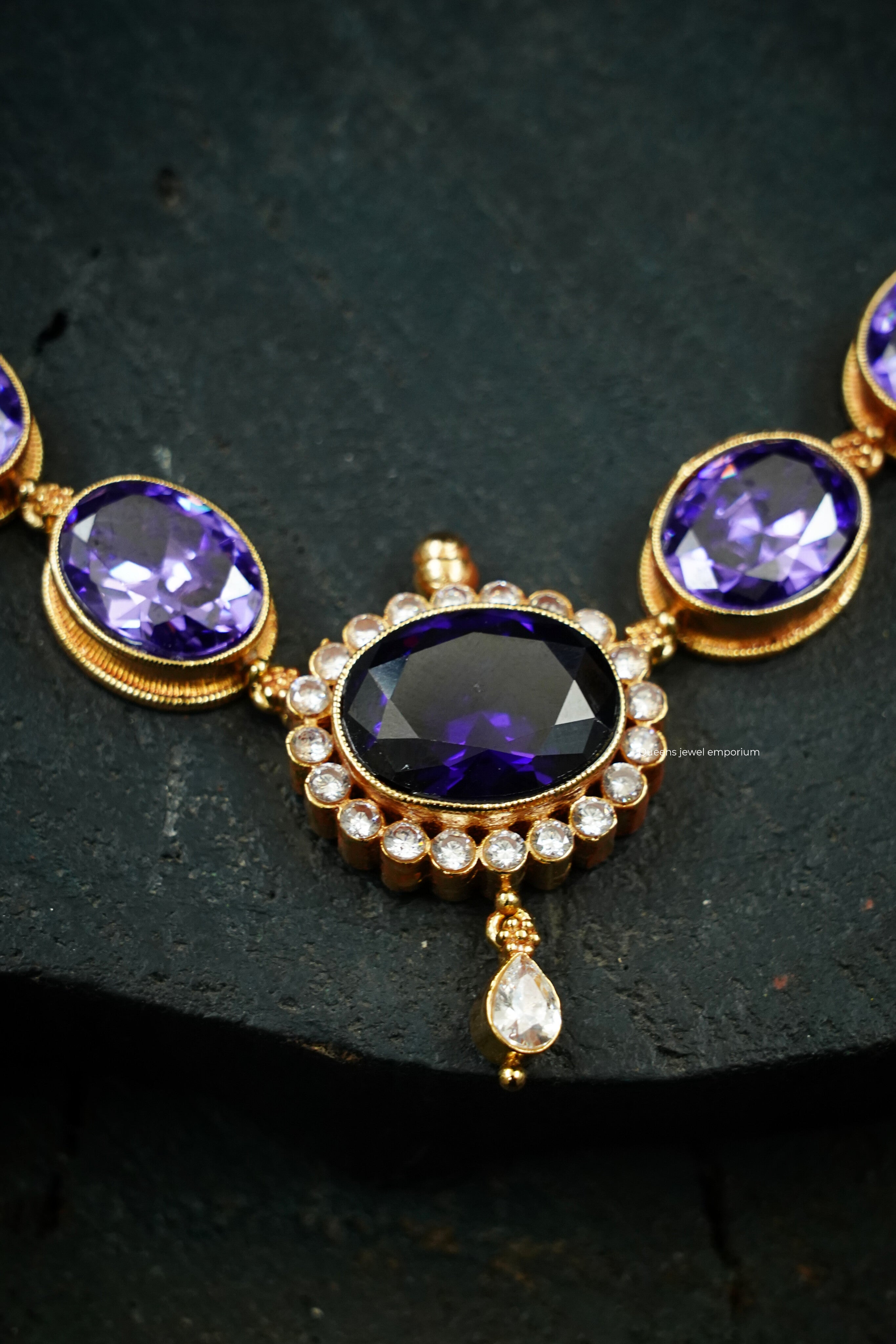 Chamundi Devi Necklace - Purple