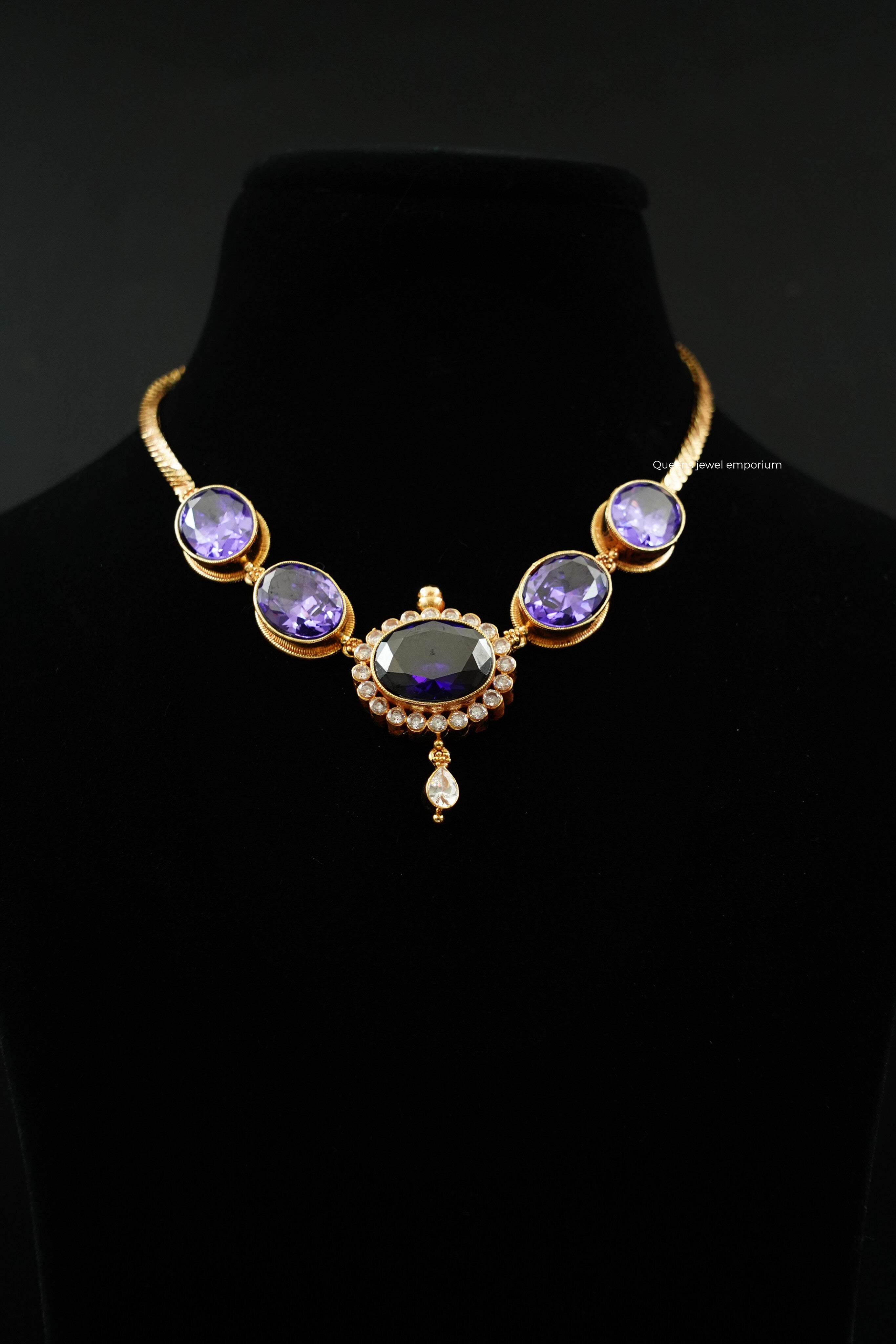 Chamundi Devi Necklace - Purple