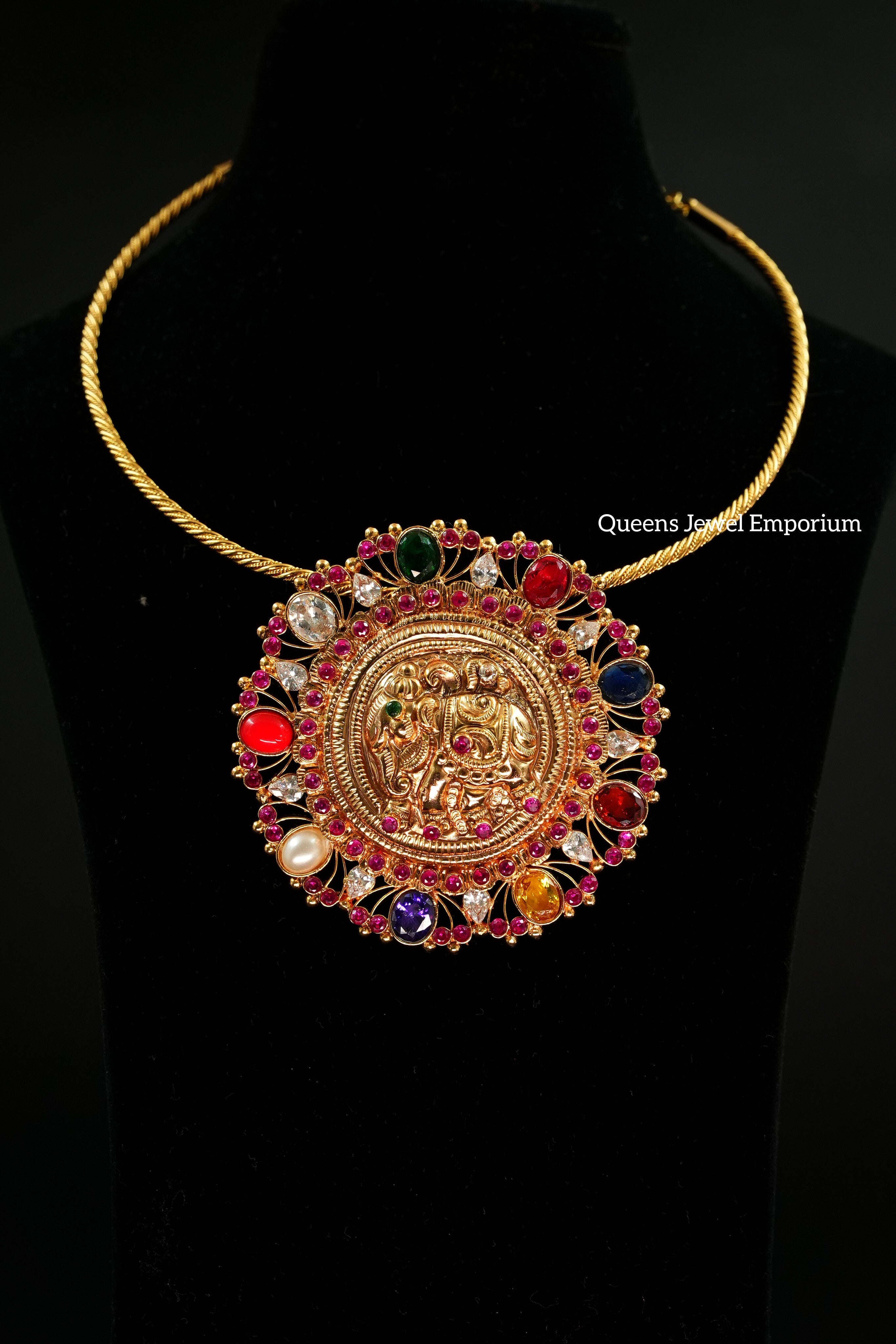 Gajamukhi Navaratna Pendant