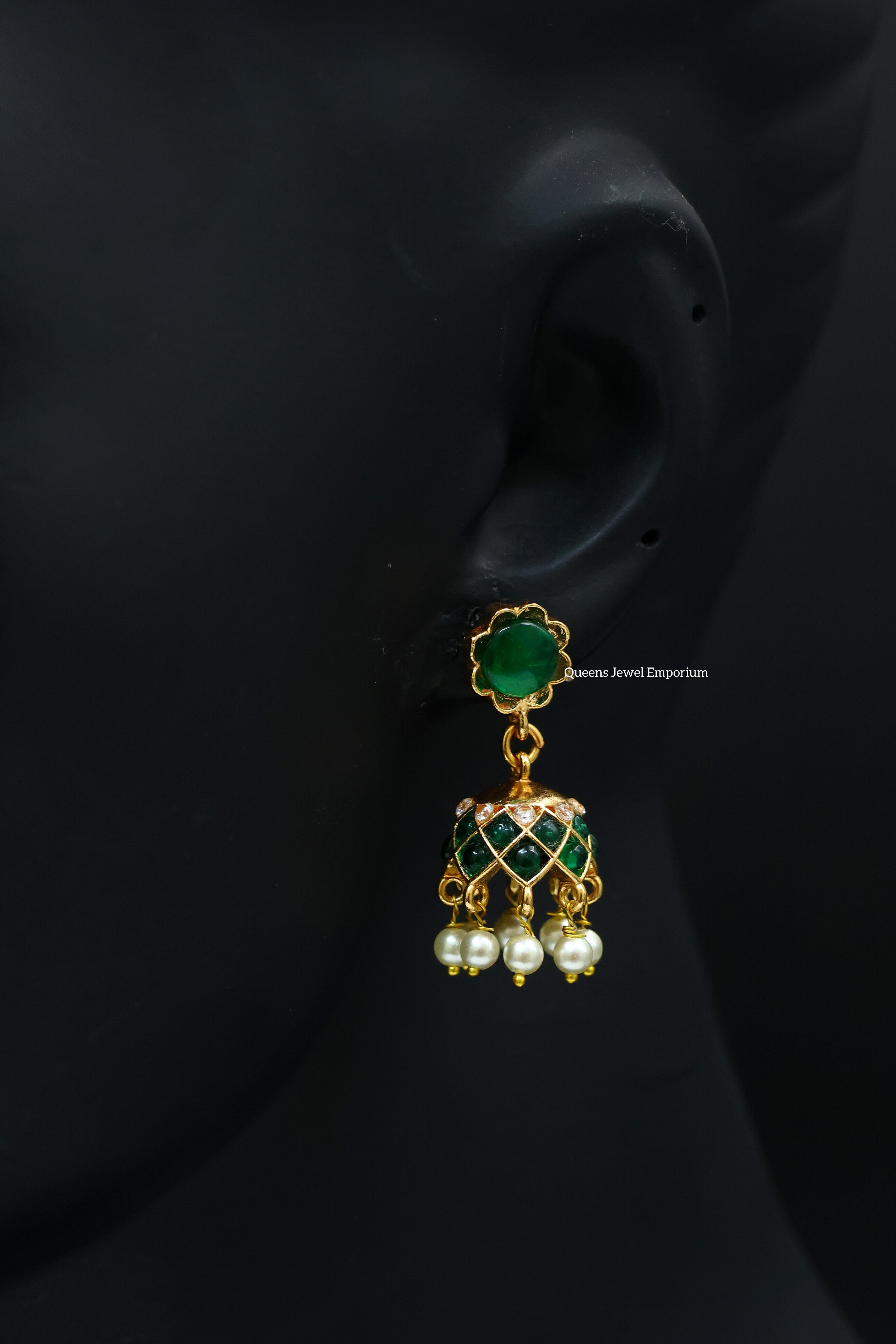 Banumathi Jhumka - Green