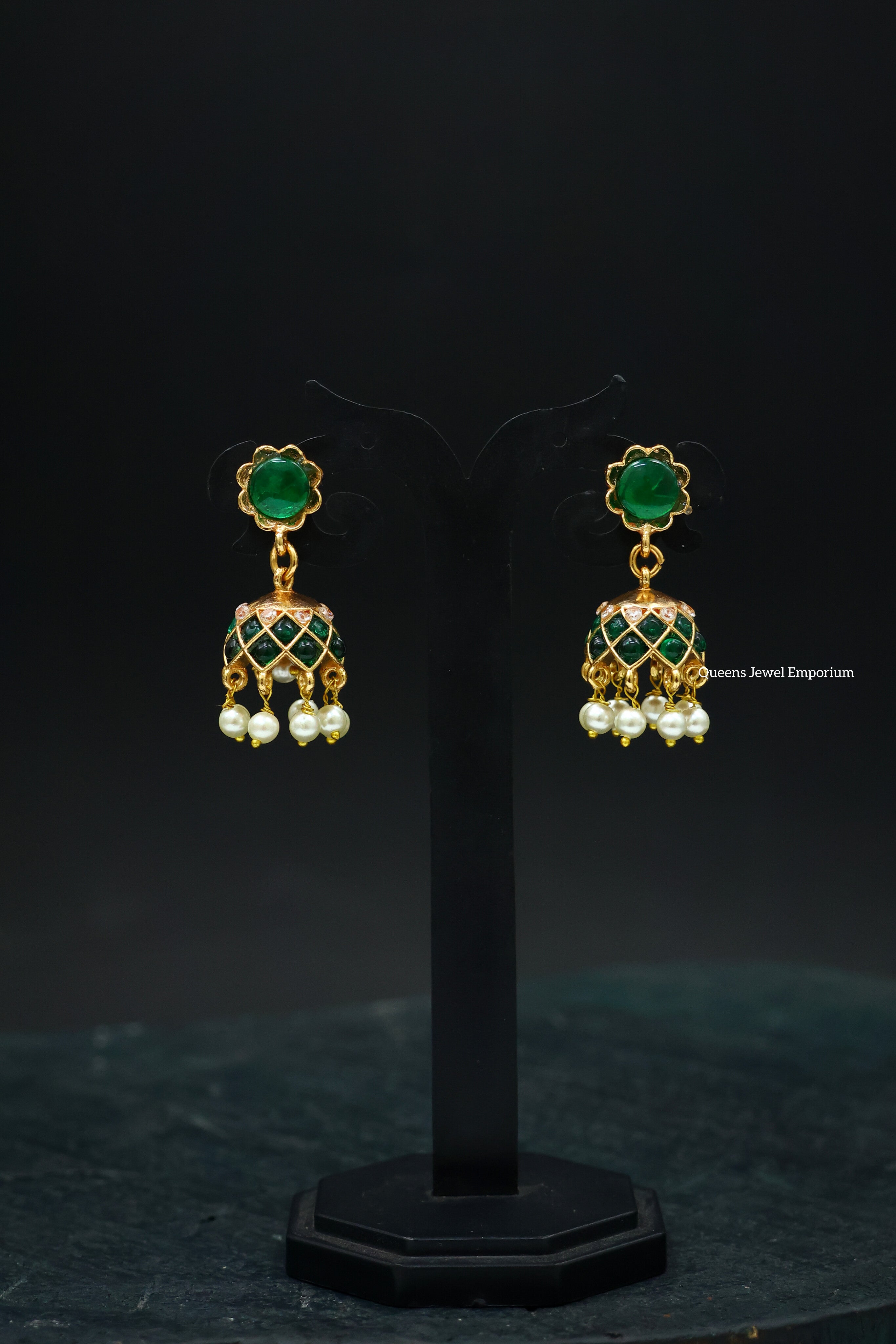 Banumathi Jhumka - Green