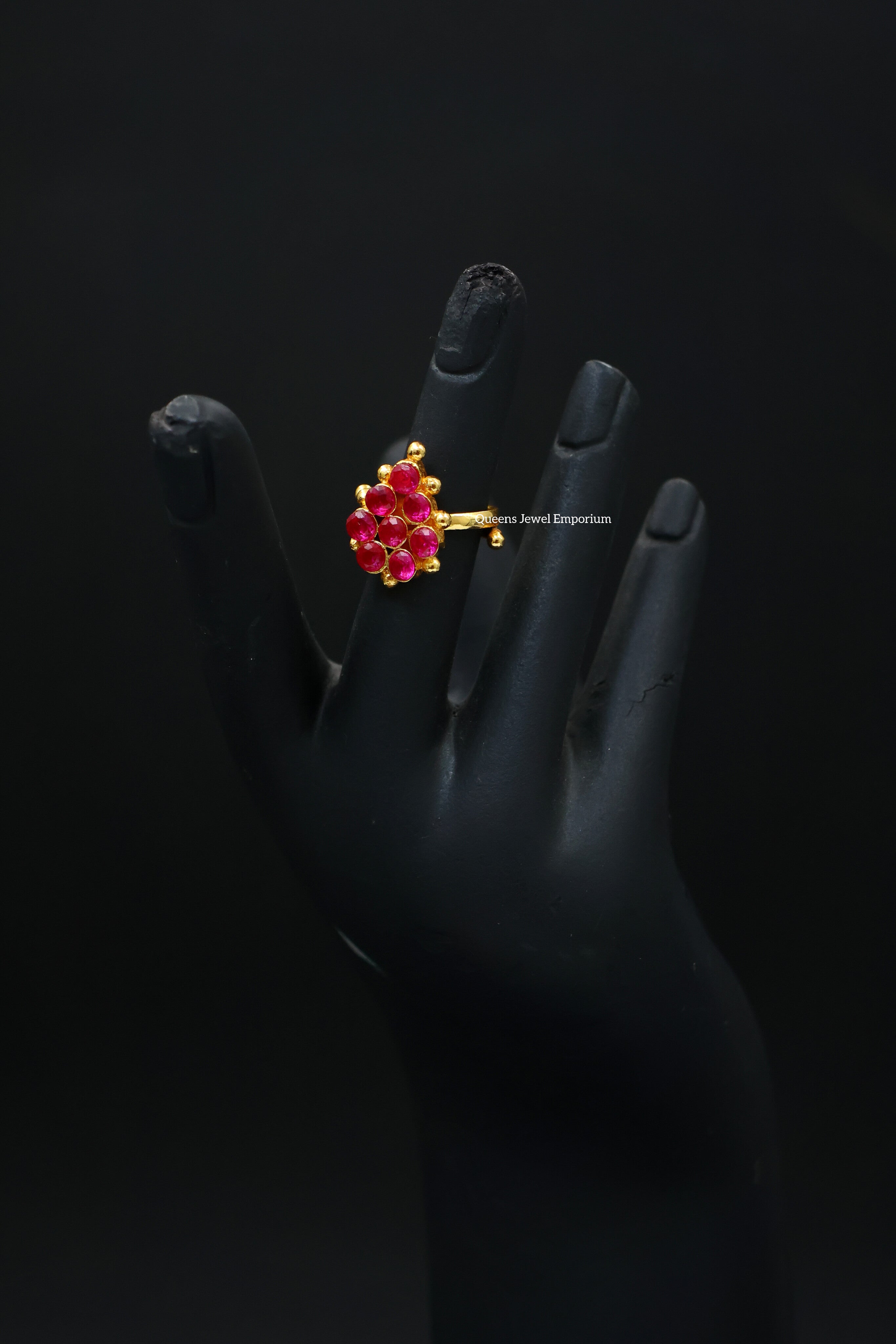 Janavi Finger Ring - Balaji Pink