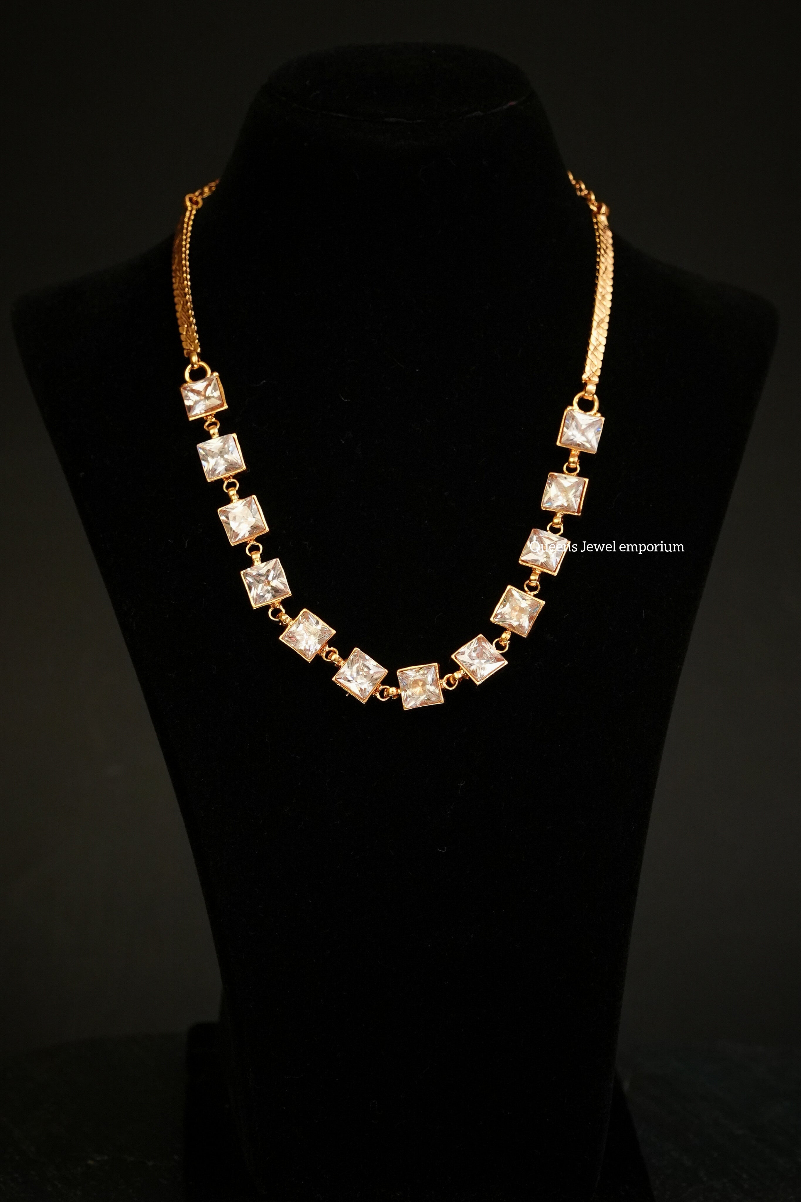 Madhulika Square Necklace  - Zircon