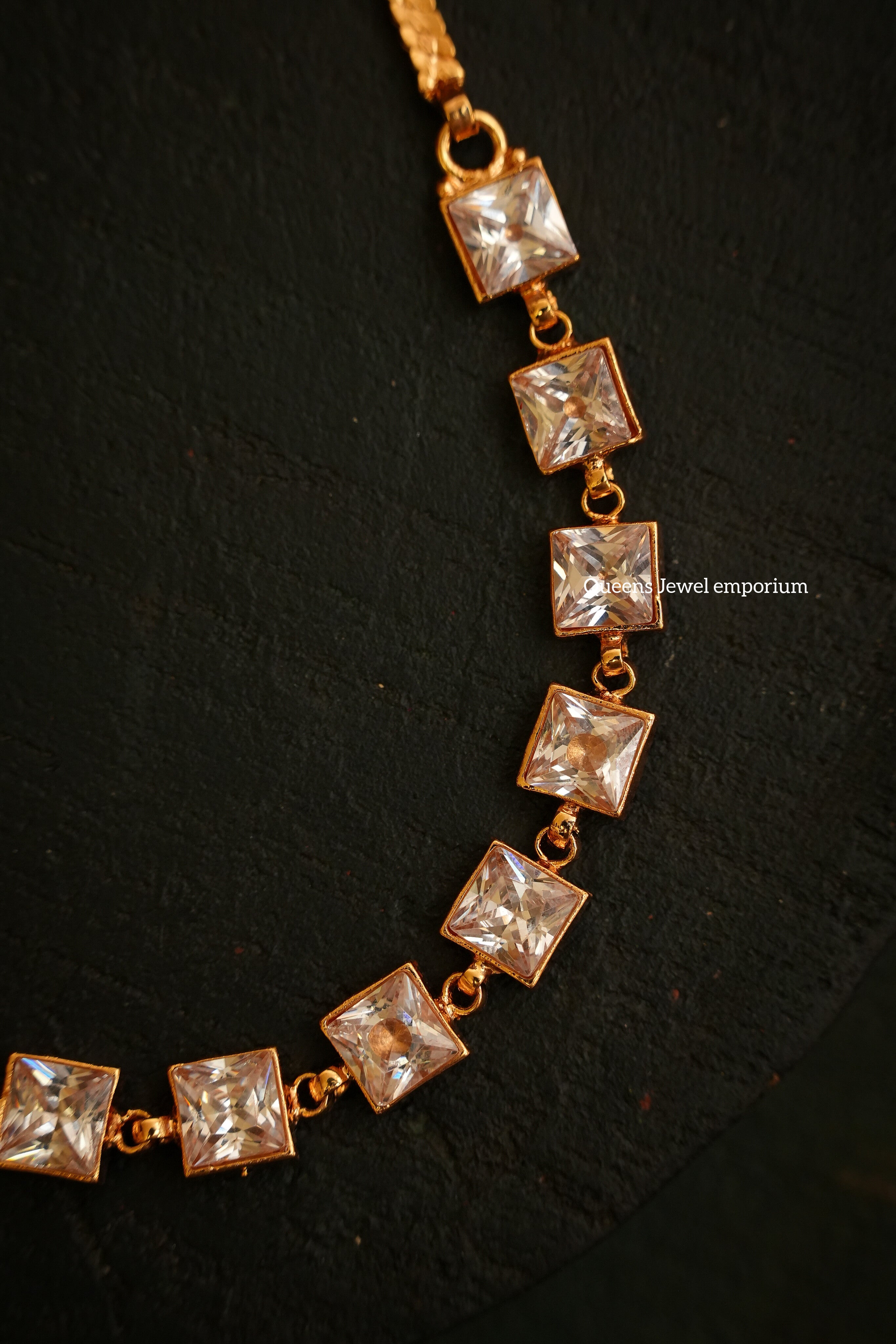 Madhulika Square Necklace  - Zircon