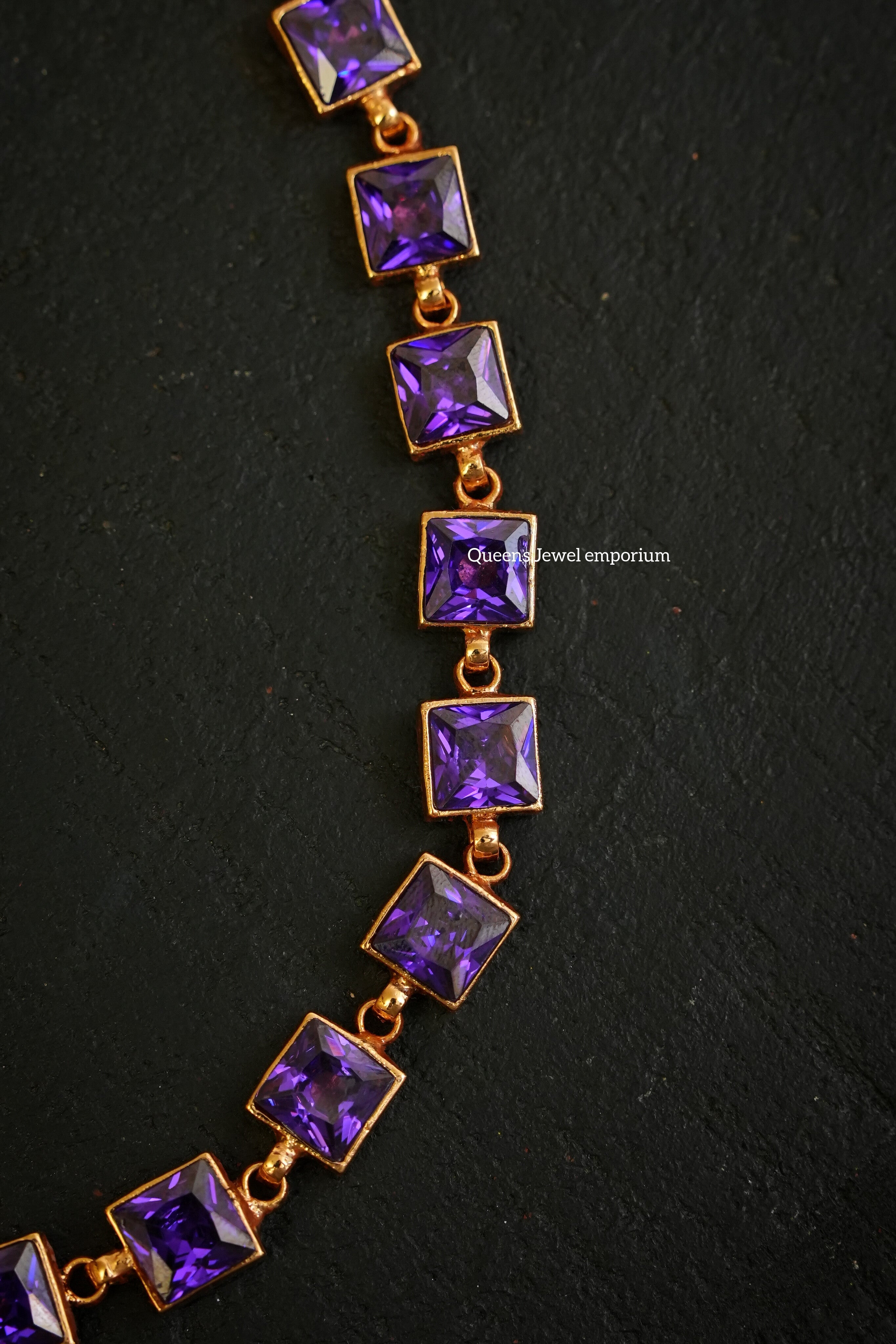 Madhulika Square Necklace  - Violet