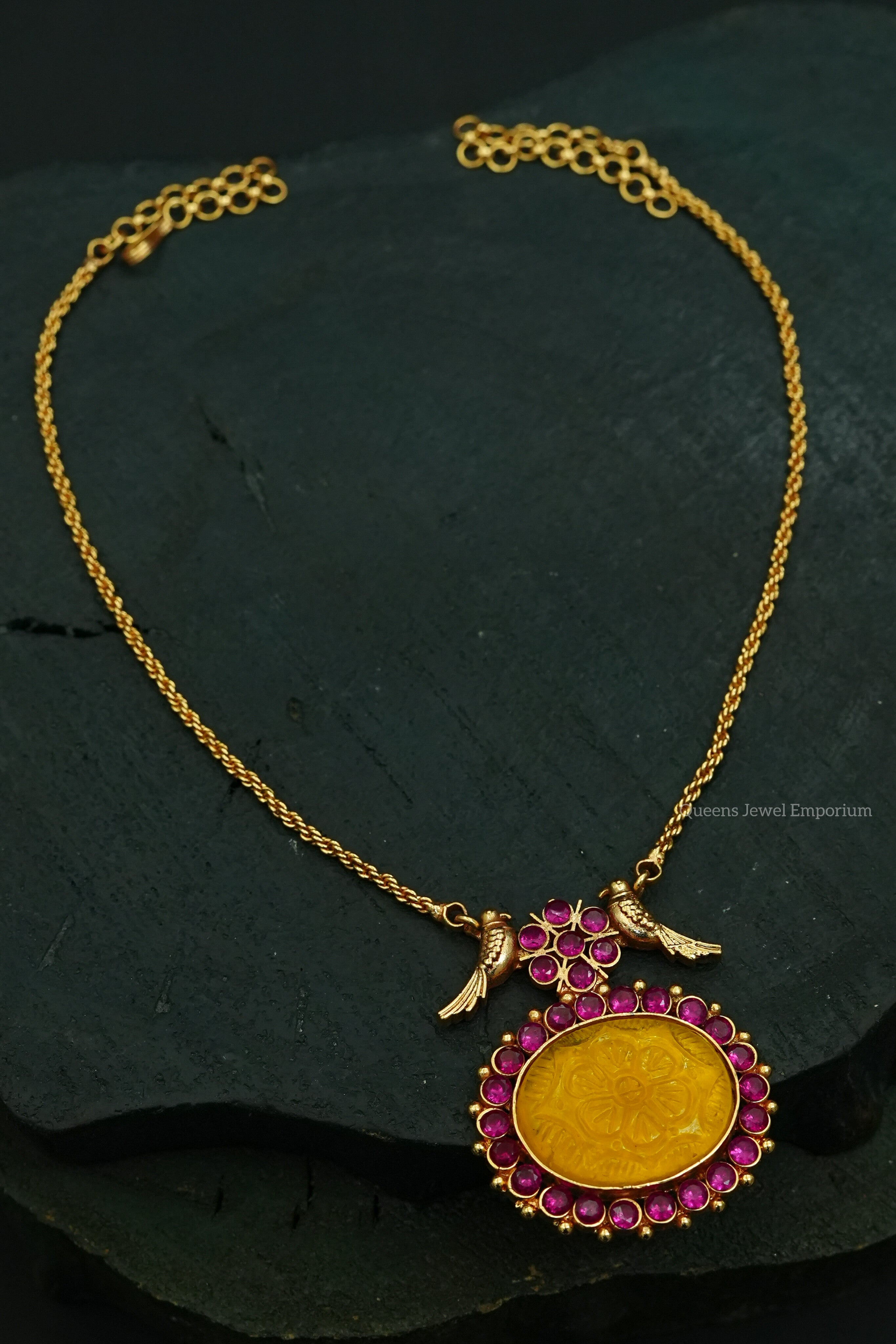 Yuvika Designer Necklace - Yellow