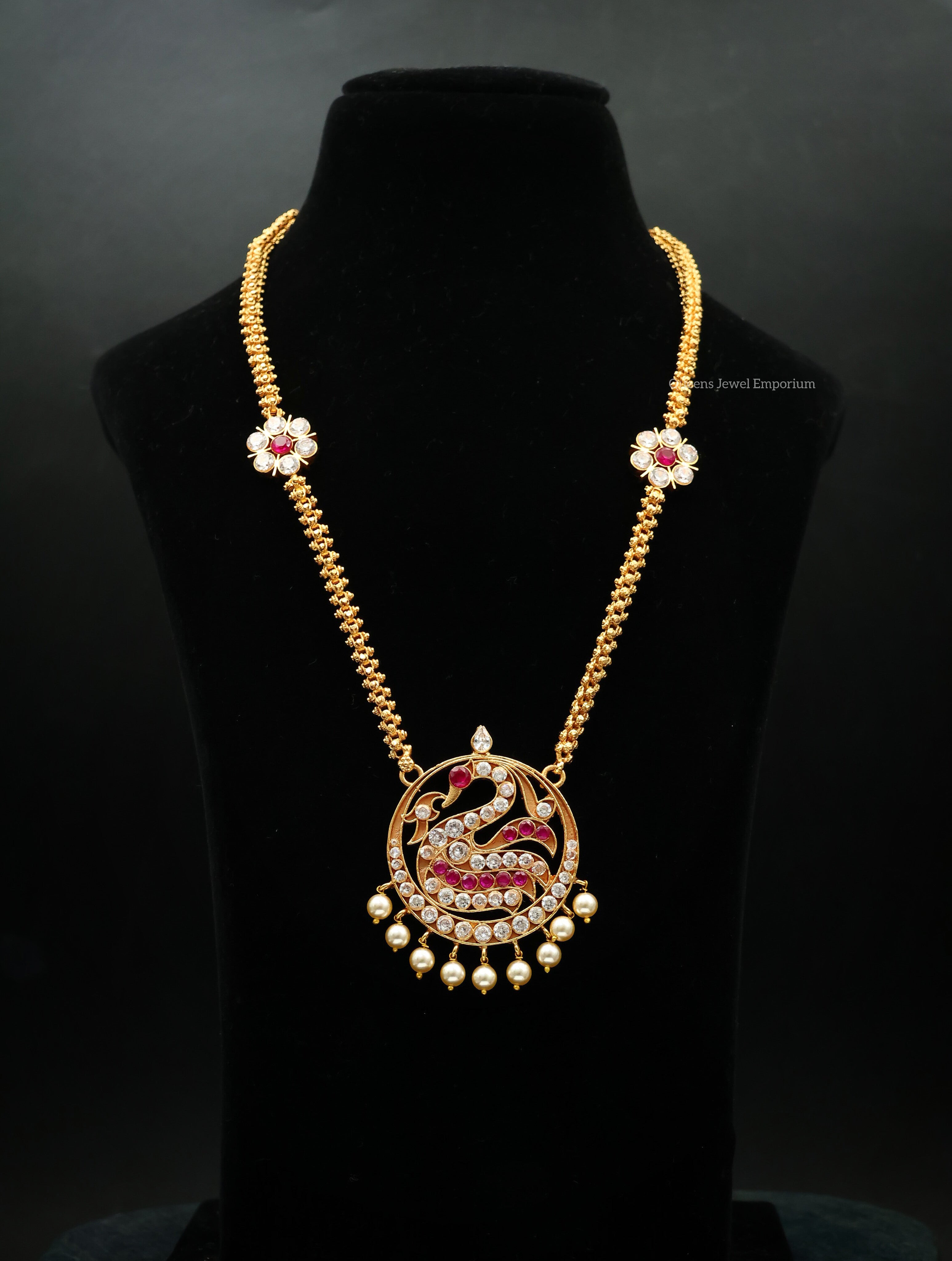 Vanathi Long Chain - White