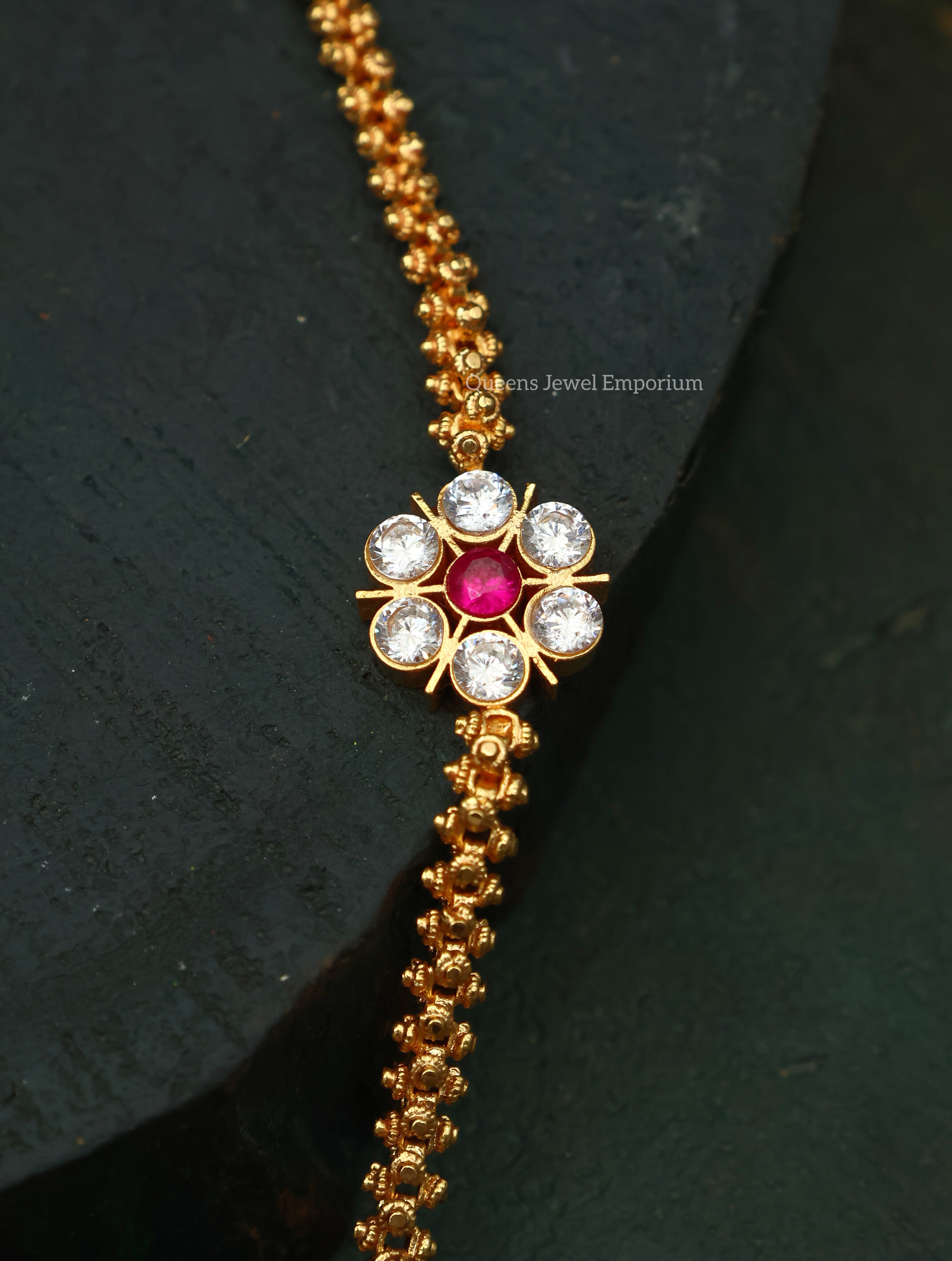 Vanathi Long Chain - White