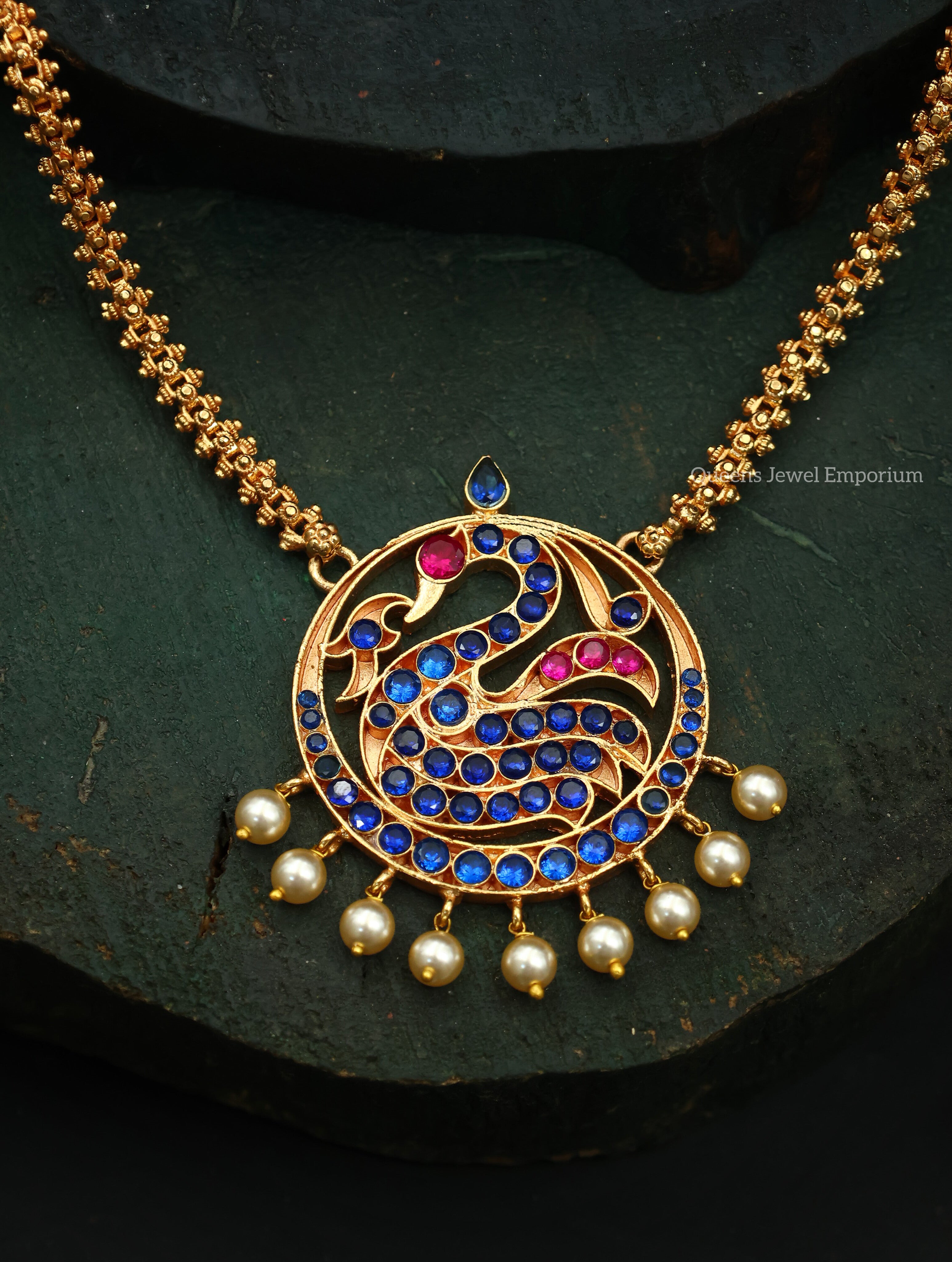 Vanathi Long Chain - Blue