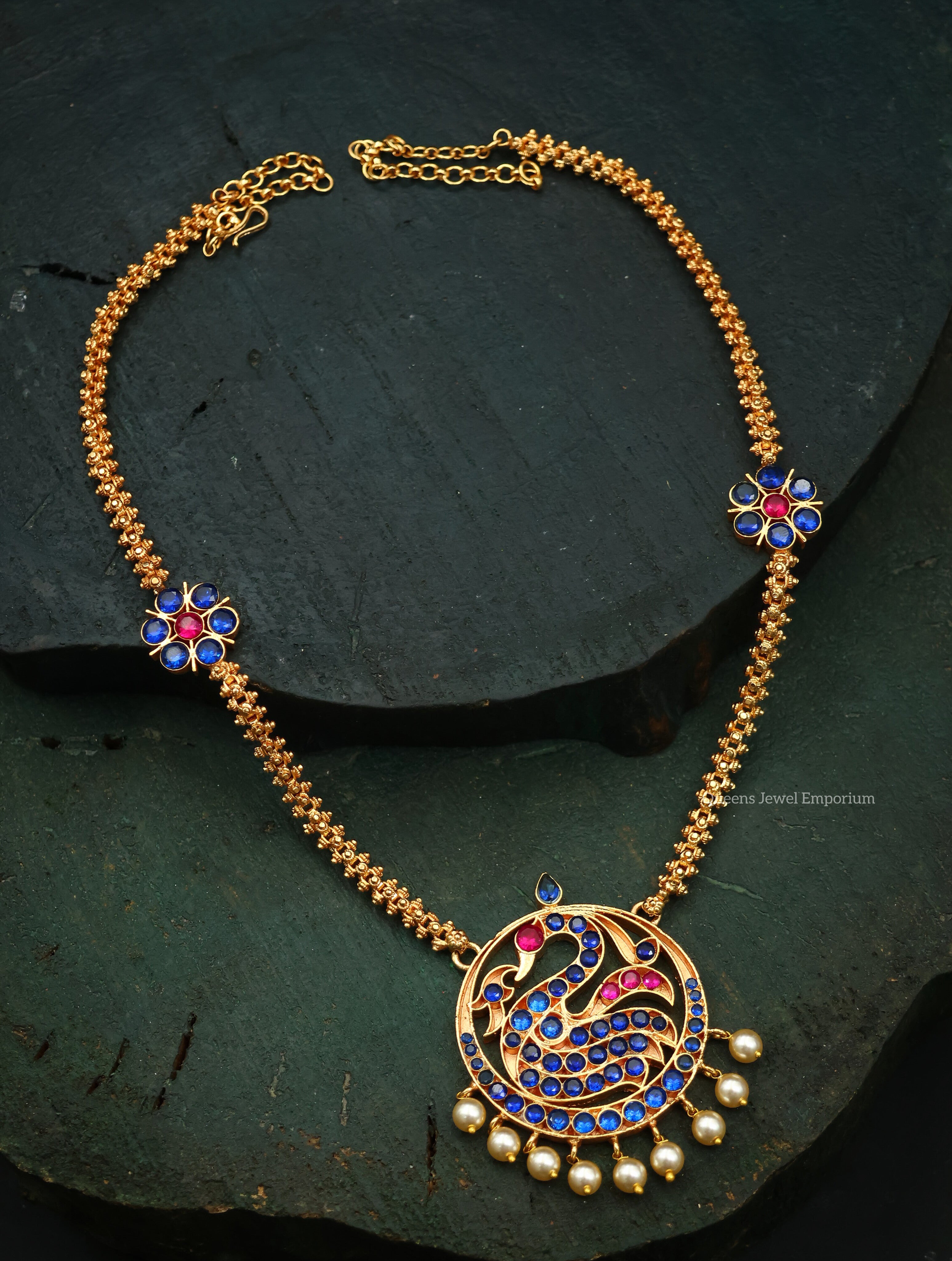 Vanathi Long Chain - Blue