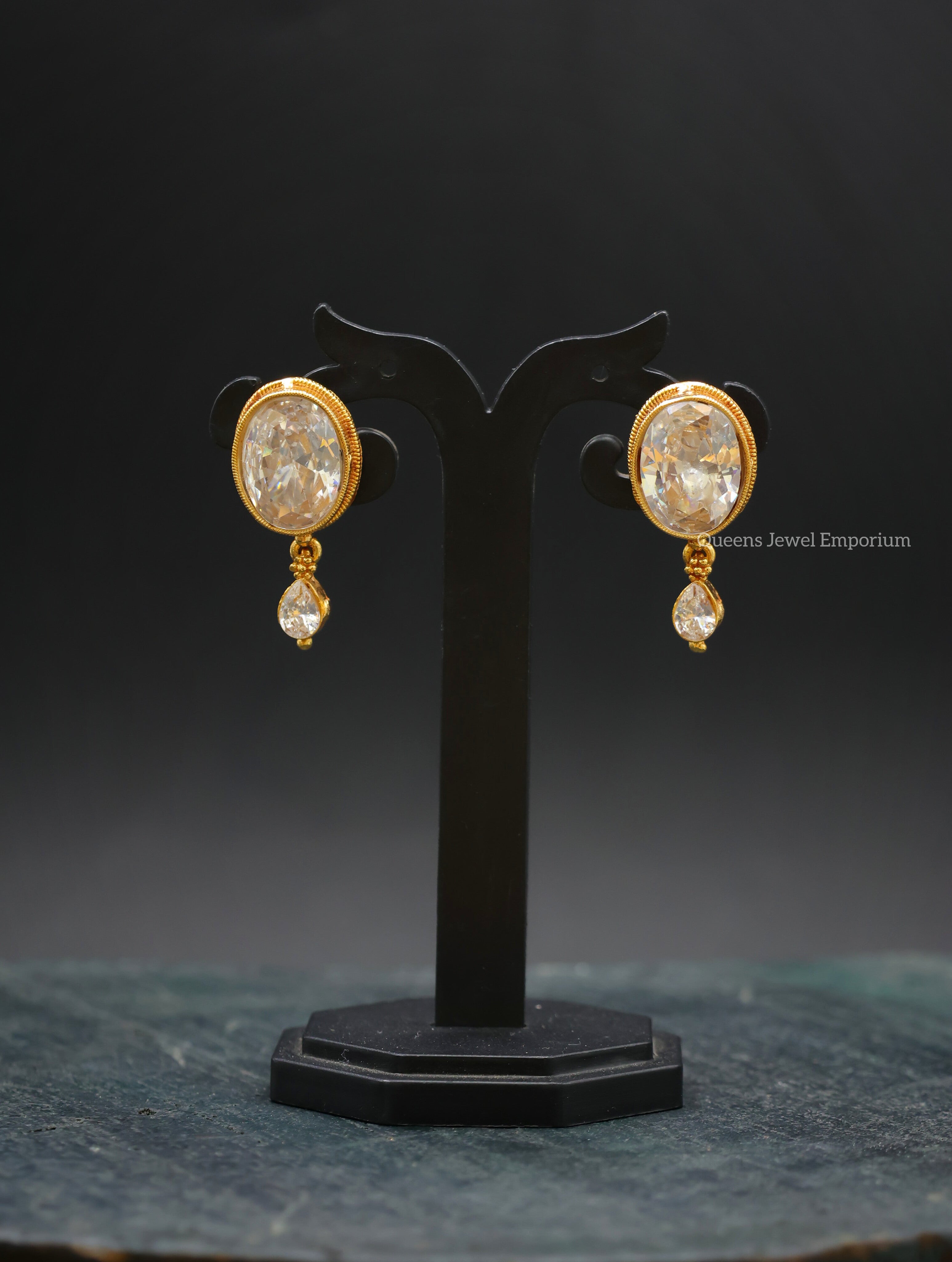 Chamundi Devi Earrings - White