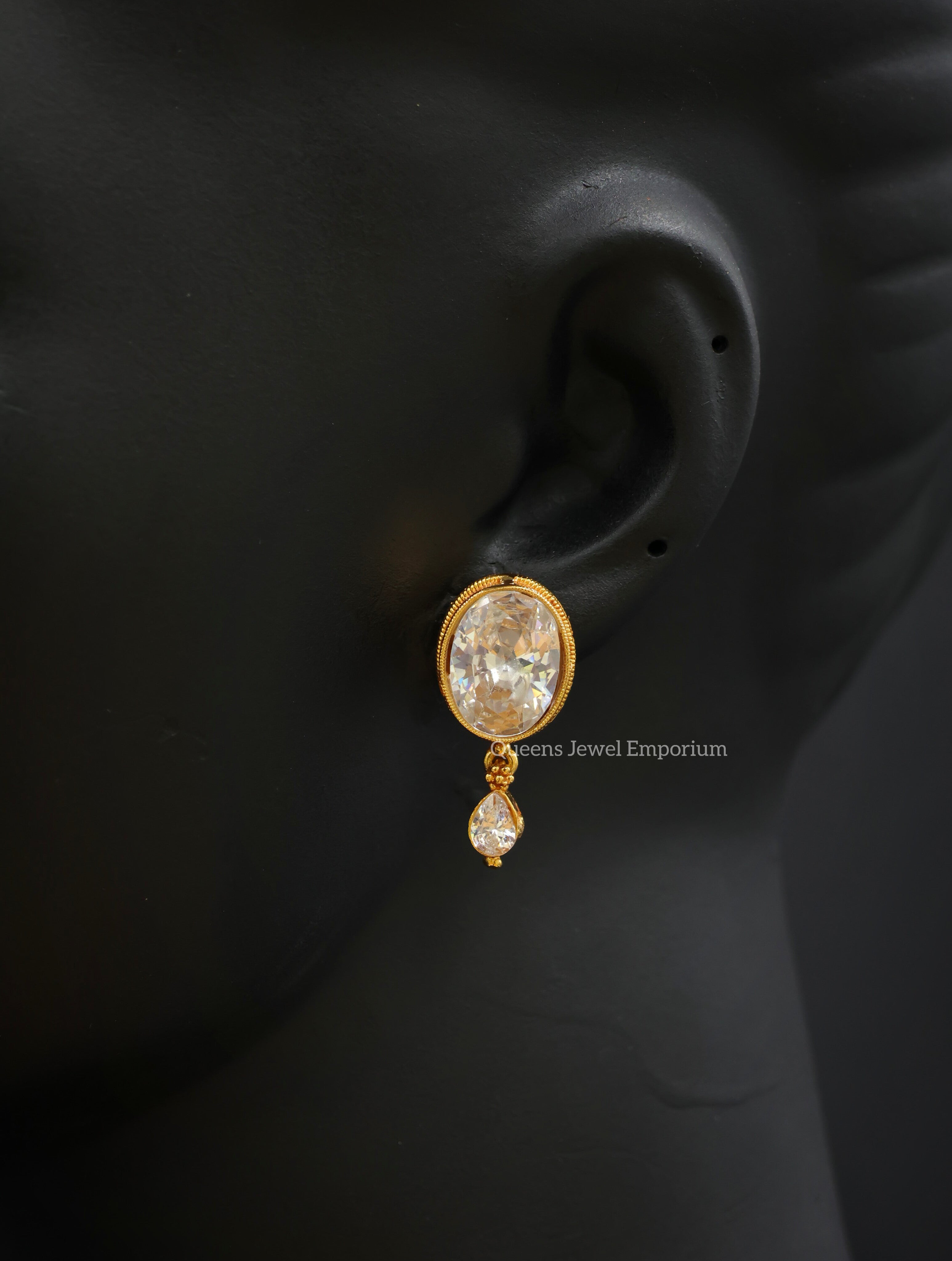 Chamundi Devi Earrings - White