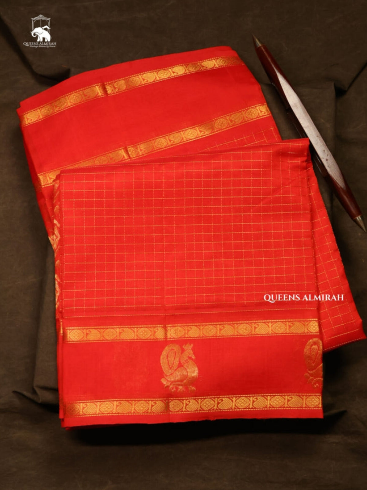 Red Pure Silk Cotton Saree