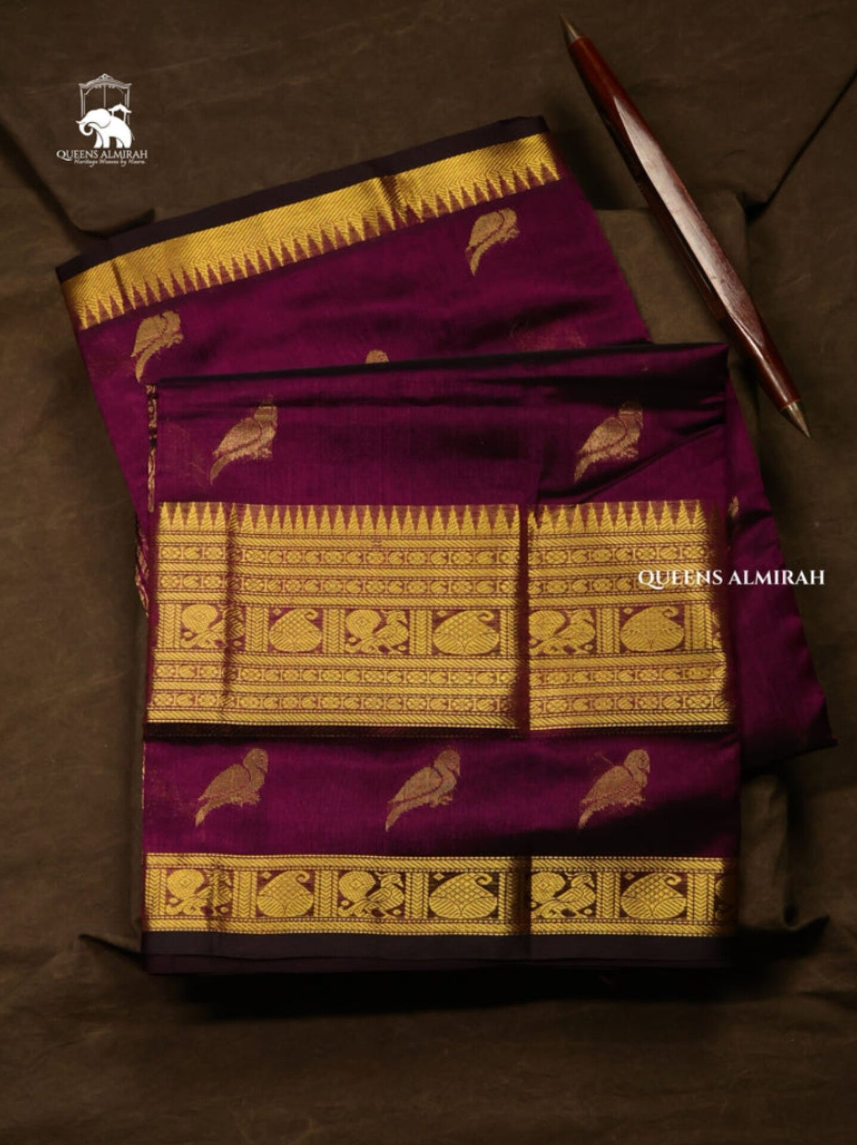 Purple Pure Silk Cotton Saree