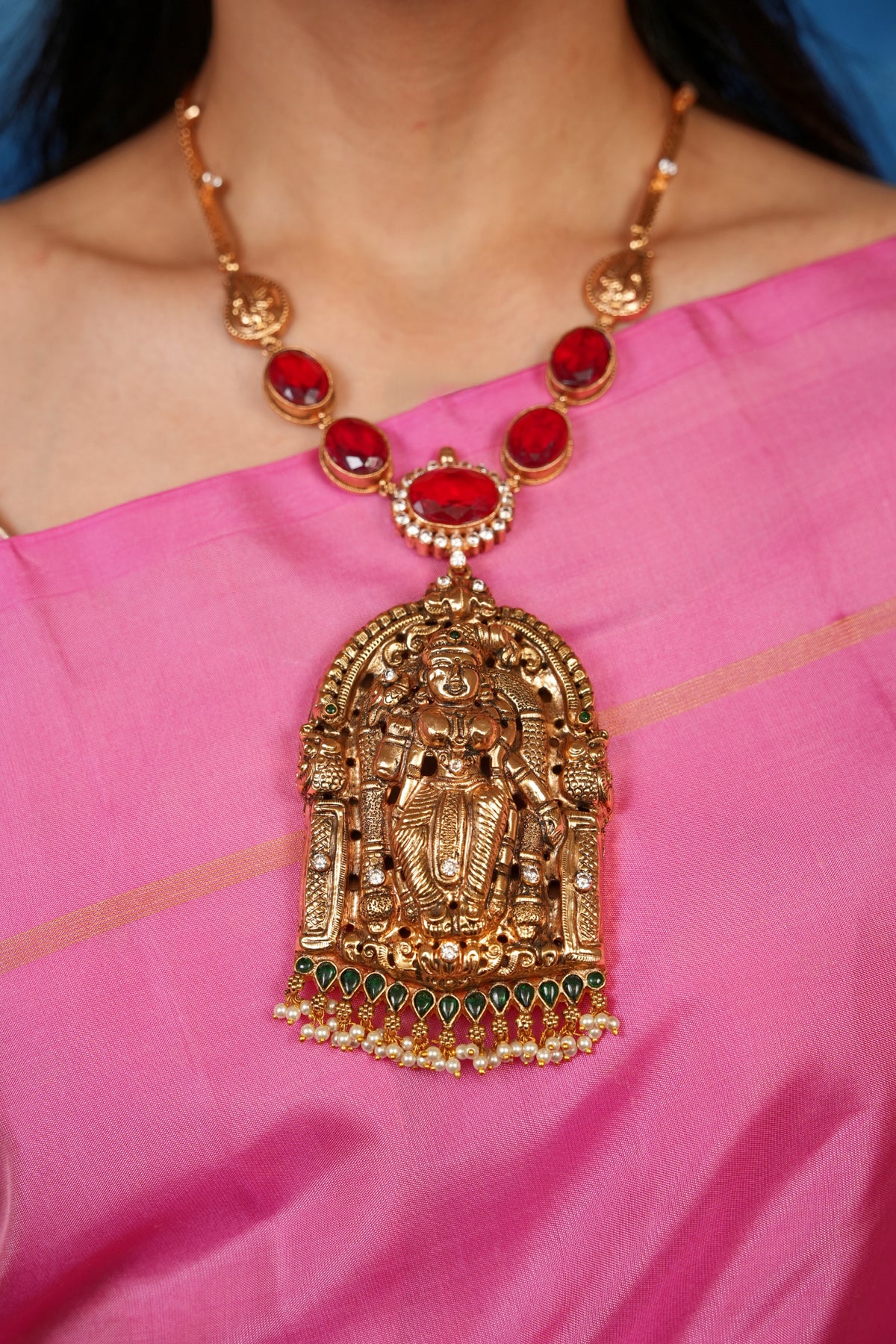 Meenakshi Alankara Haram - Red